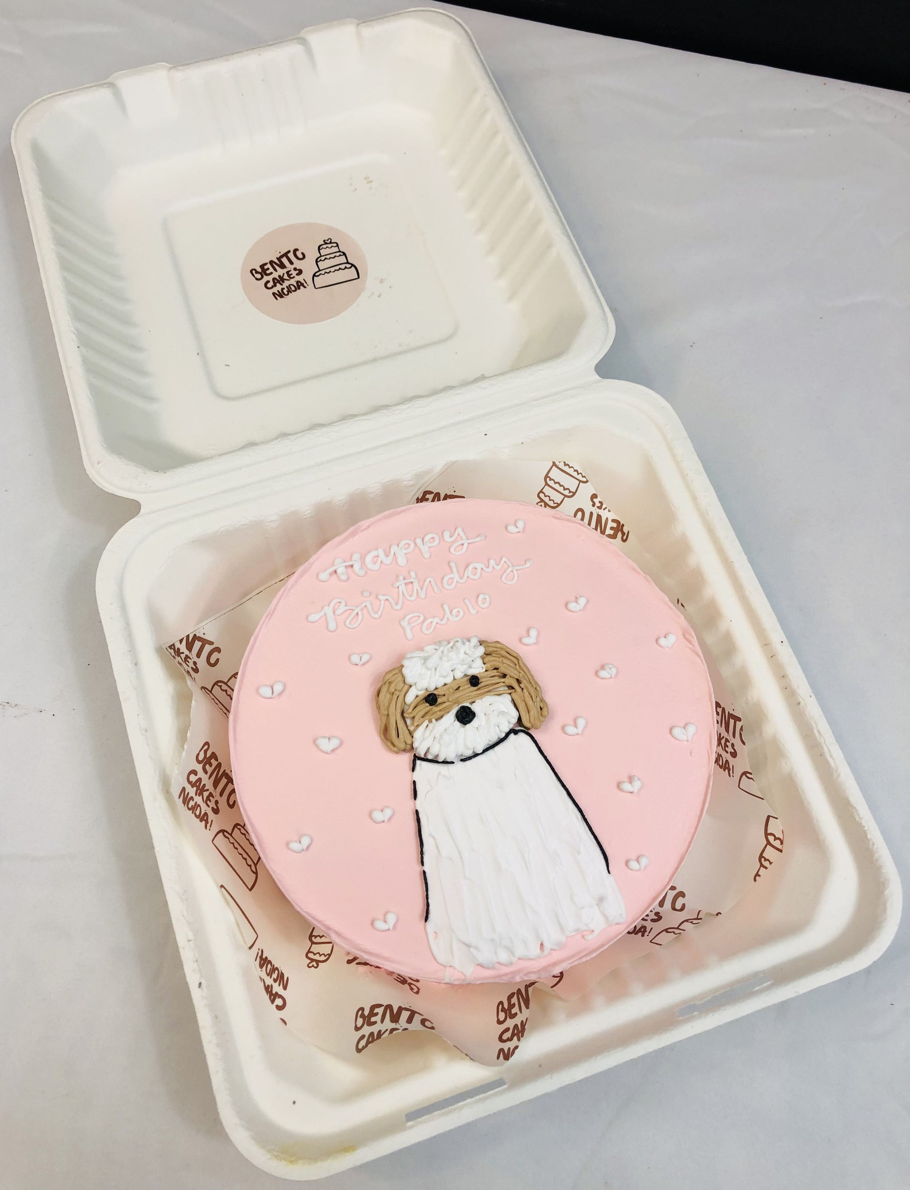 Cute Puppy Theme Bento Cake