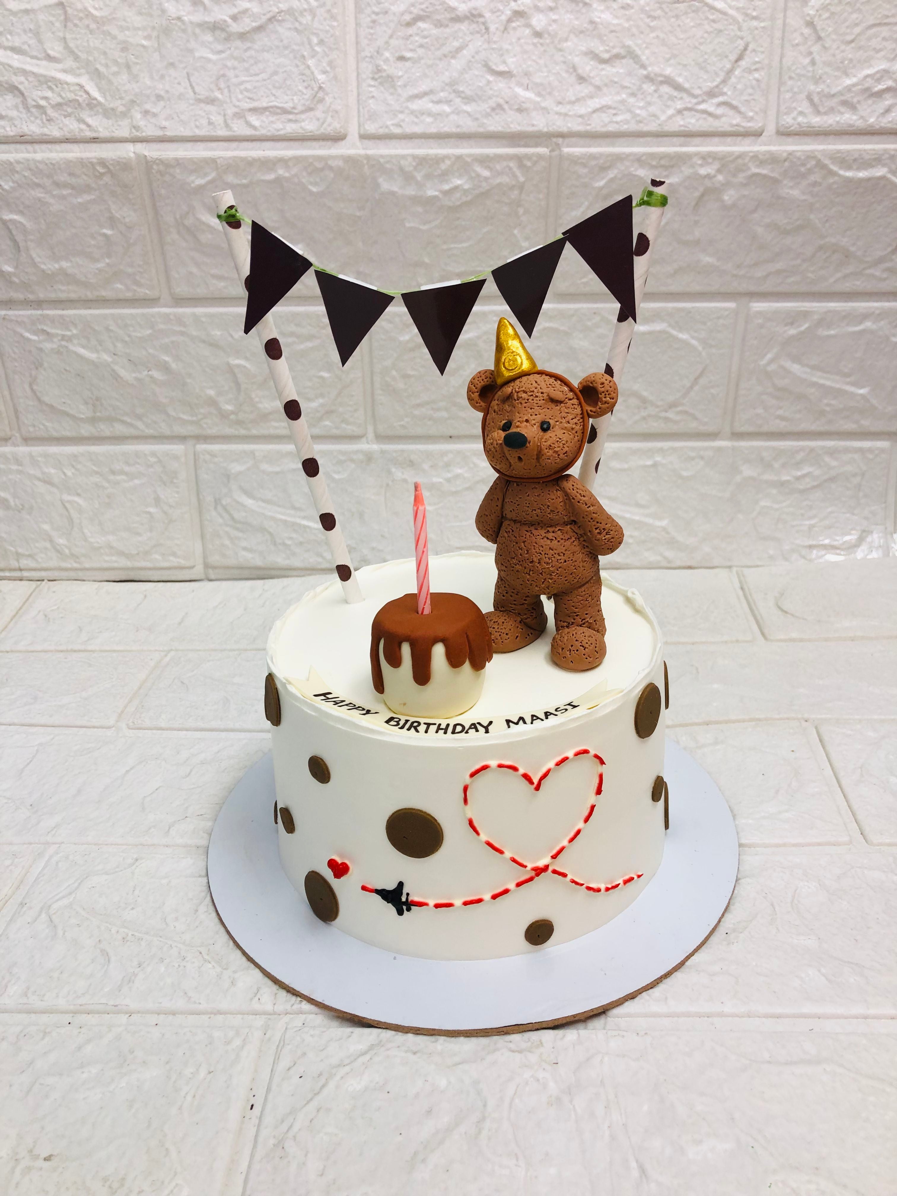 Teddy Theme Cute Birthday Cake