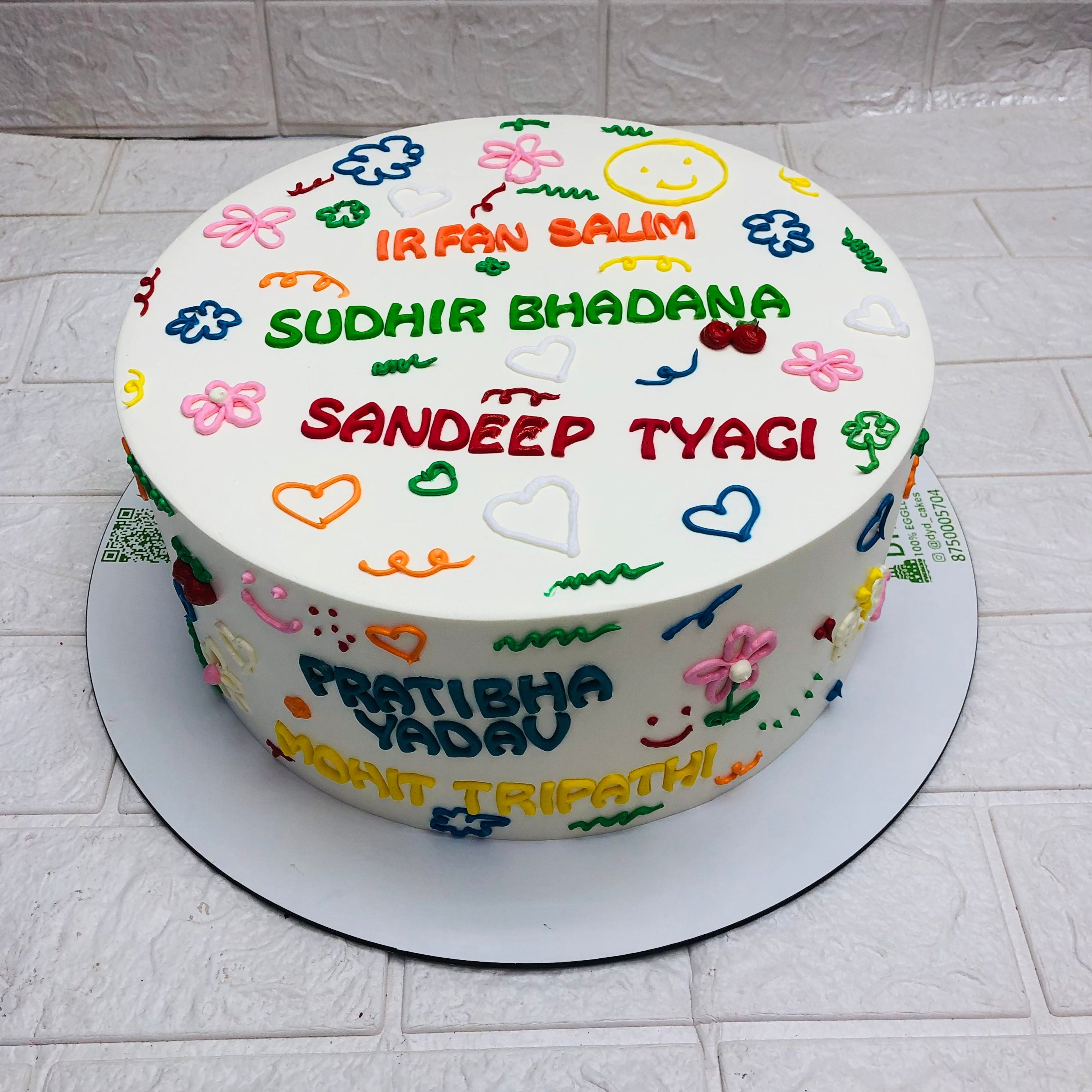 Designer White Birthday Cake