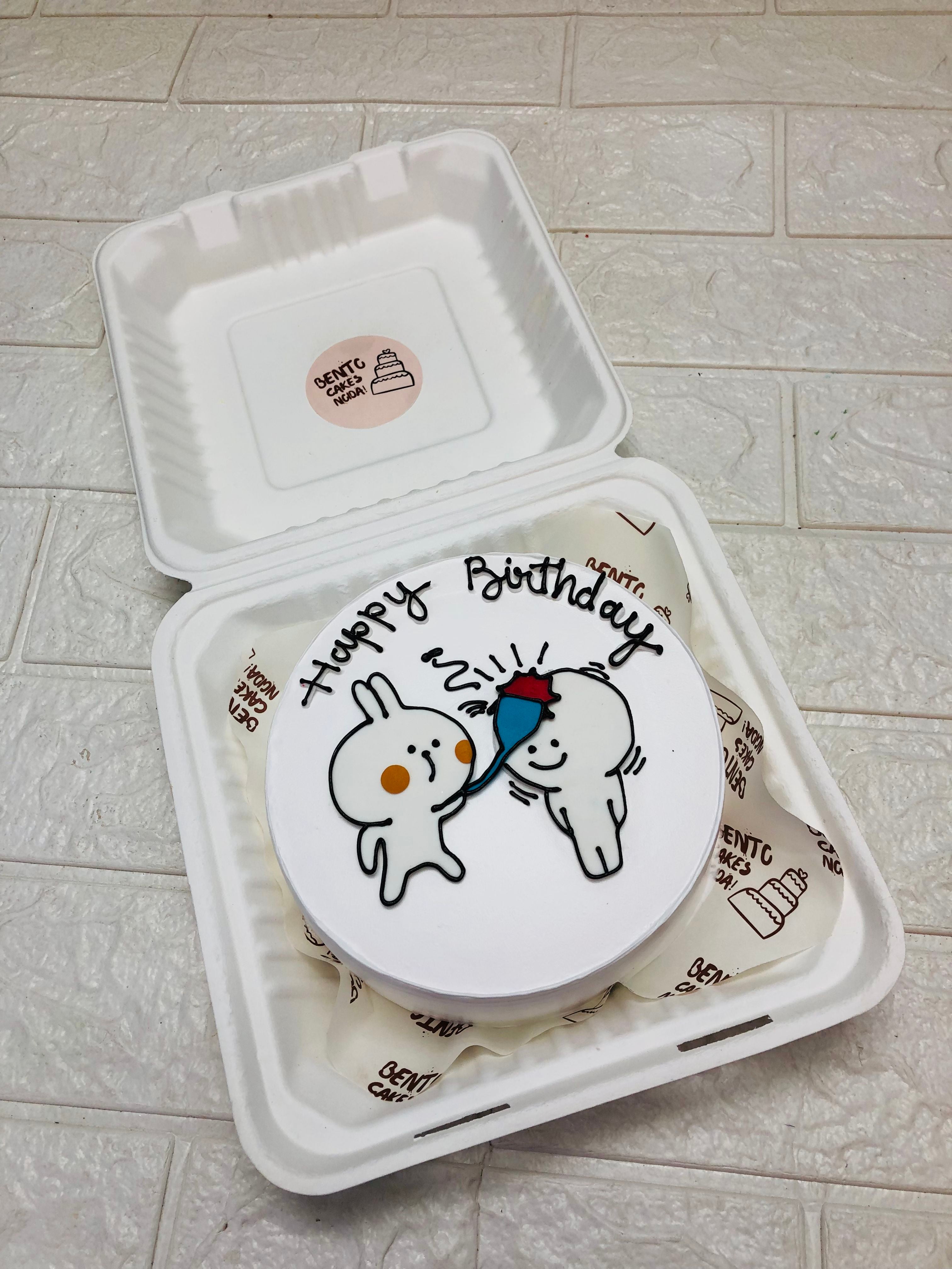 Funny White Bento Cake