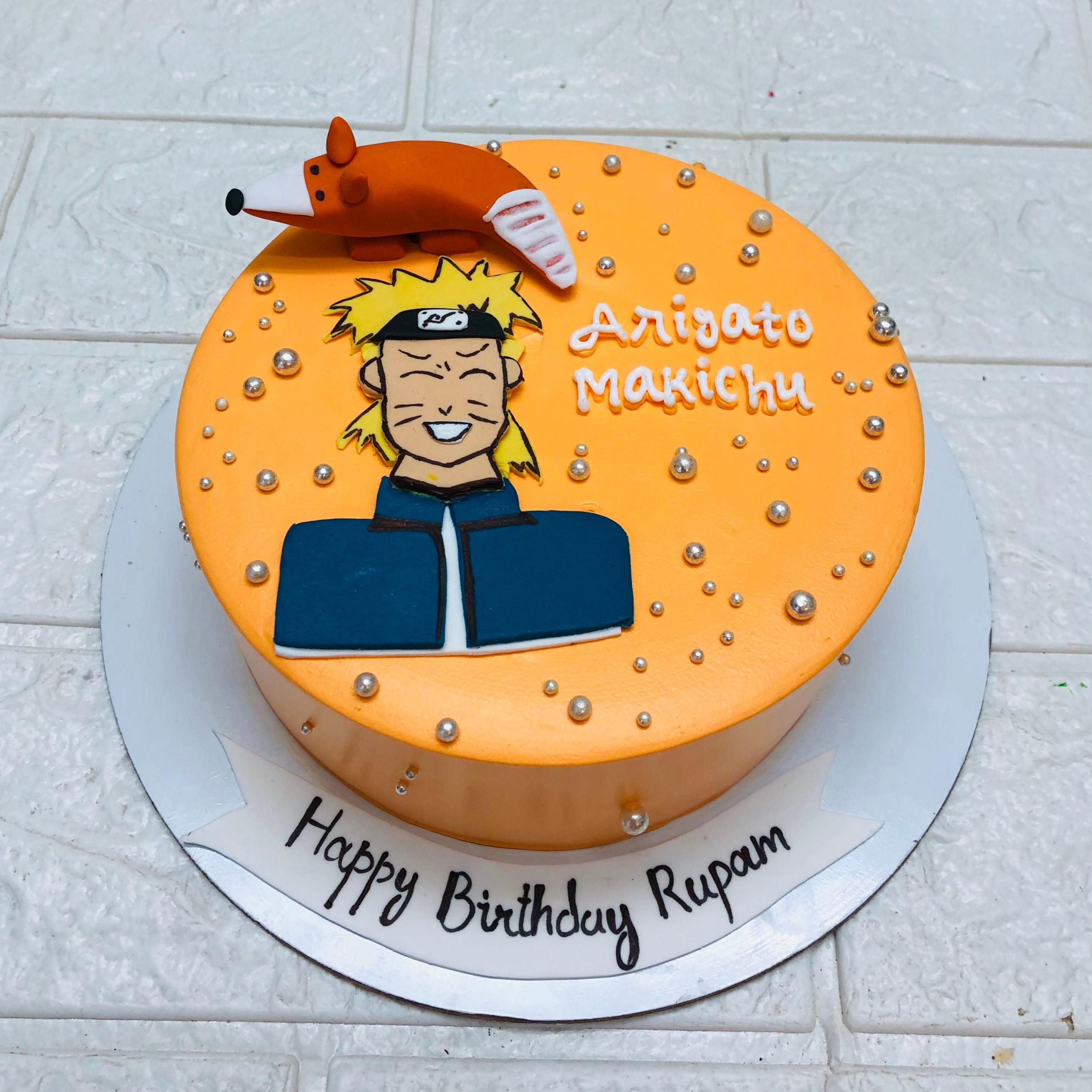 Naruto Theme Orange Birthday Cake