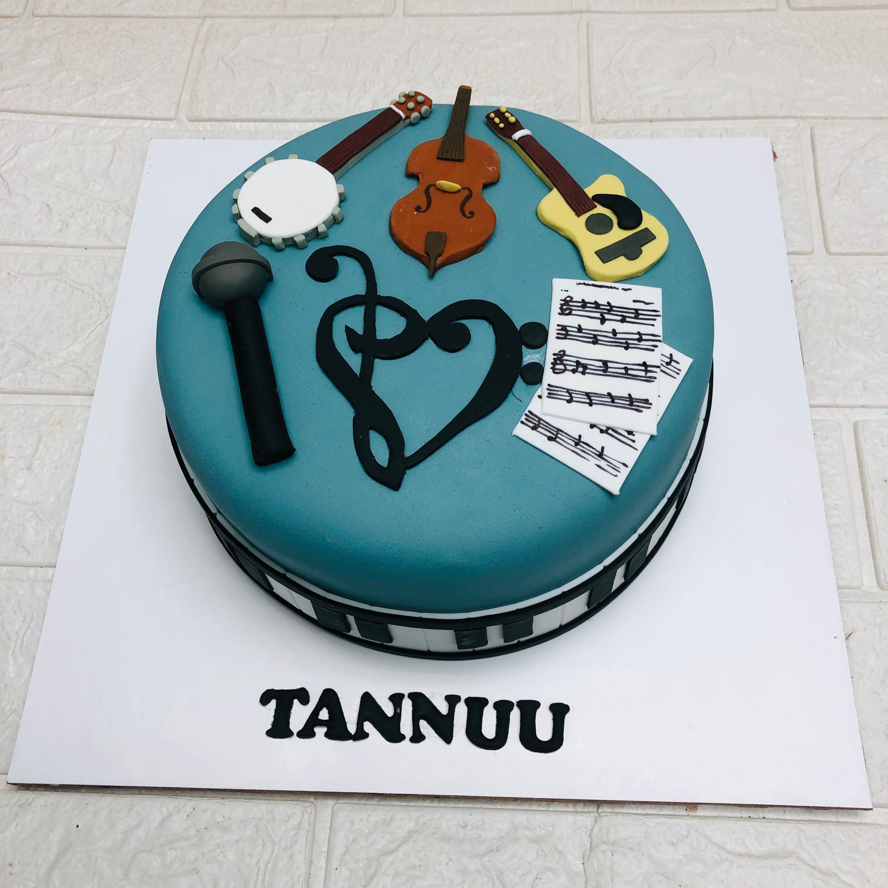 Musical Instruments Theme Cake