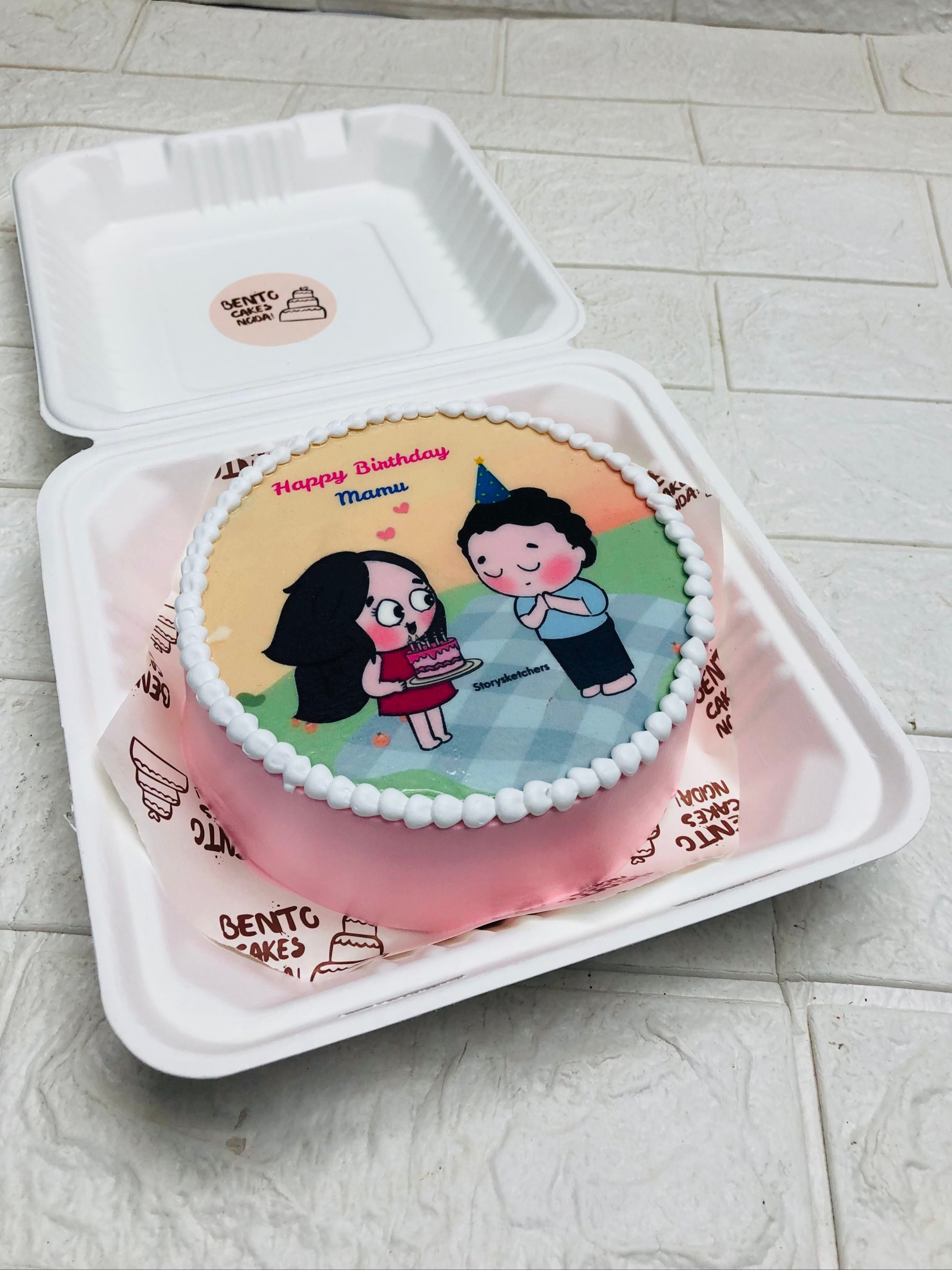 Cute Couple Birthday Bento Cake