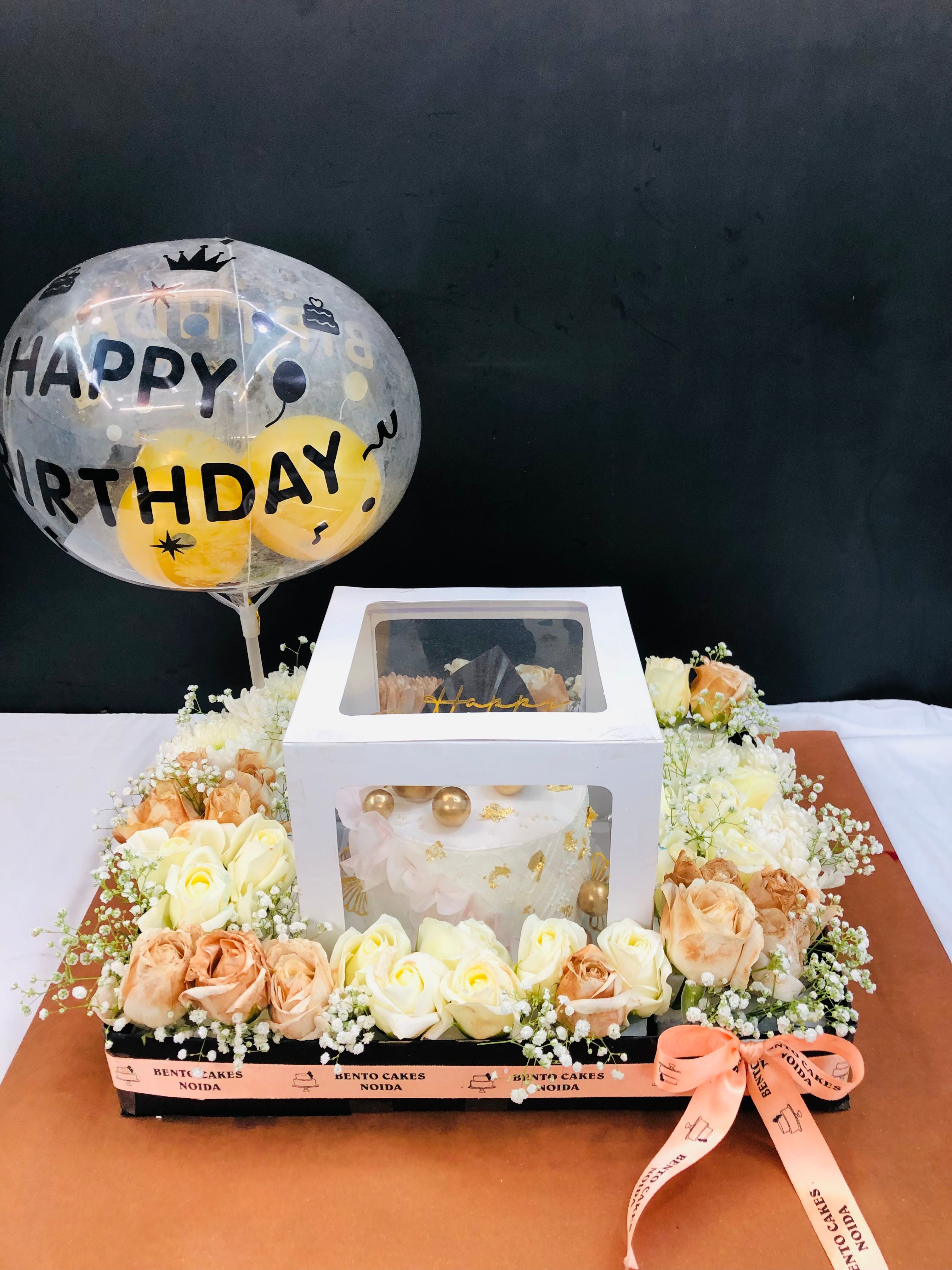 Floral Surprise Box Cake
