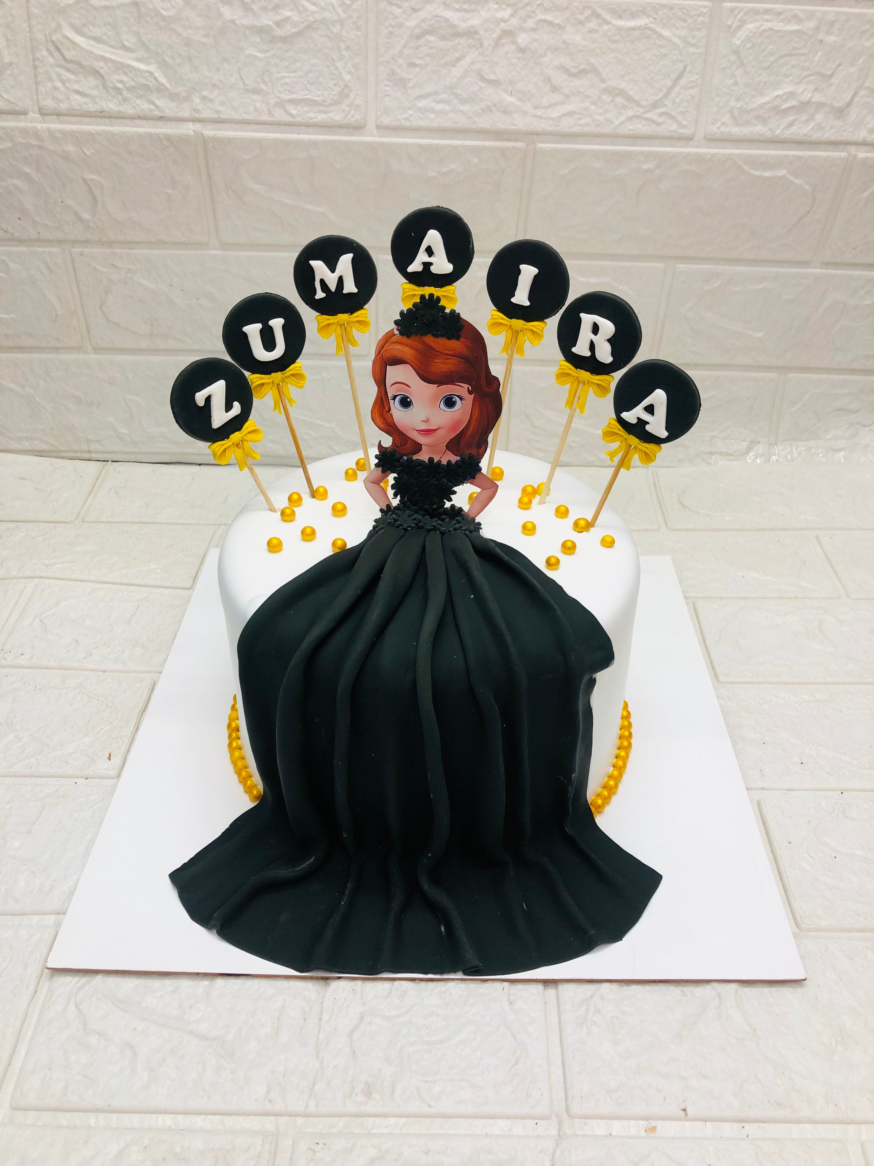 Cinderella Theme Black Dress Cake