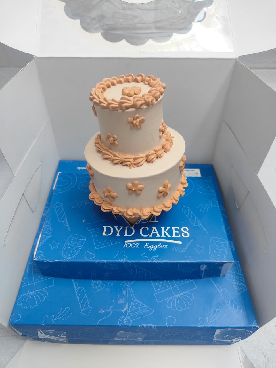 Light Brown Two-Tier cone cake