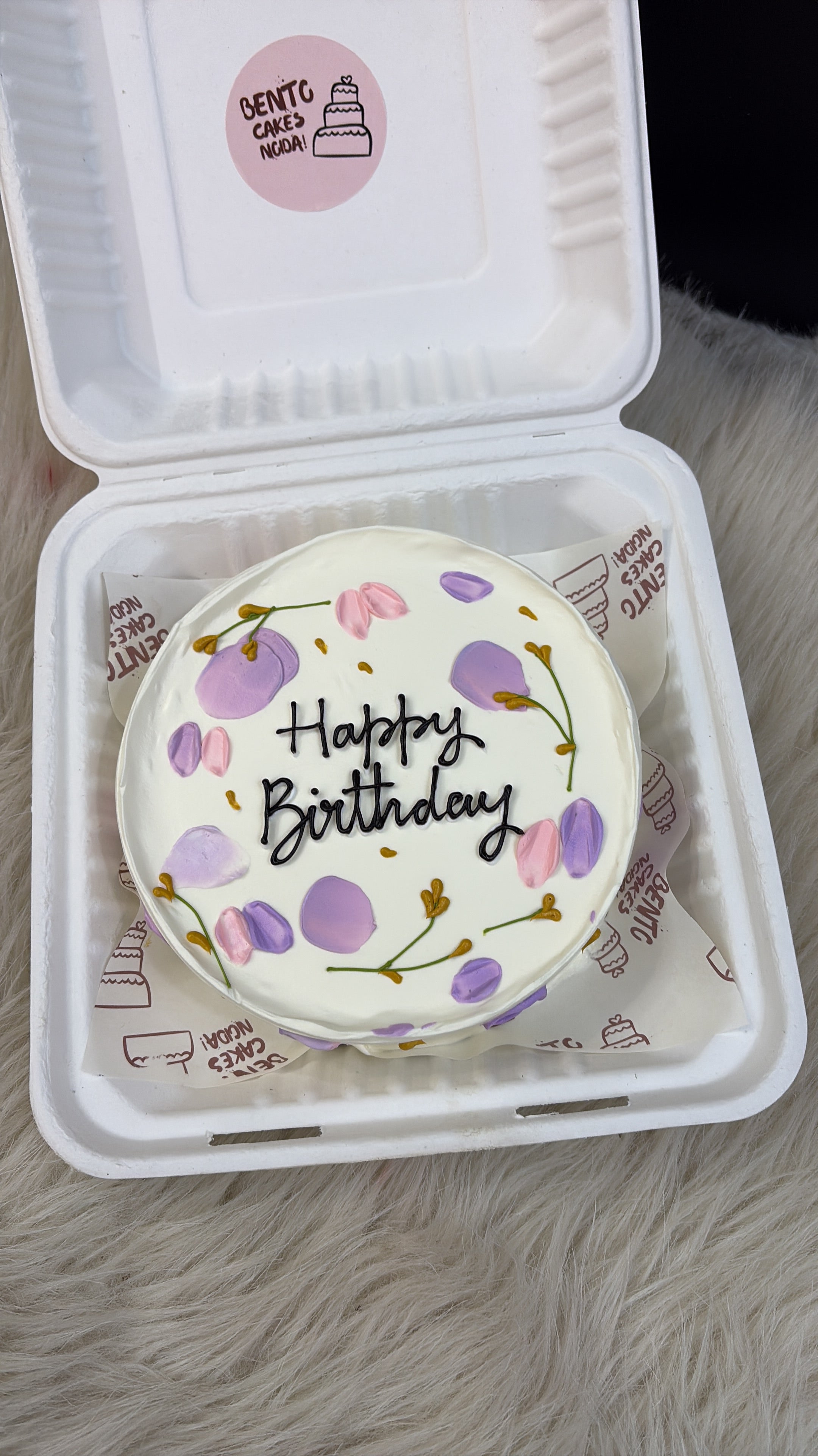 Pastel Floral Bento Birthday Cake – Delicate Flower Design