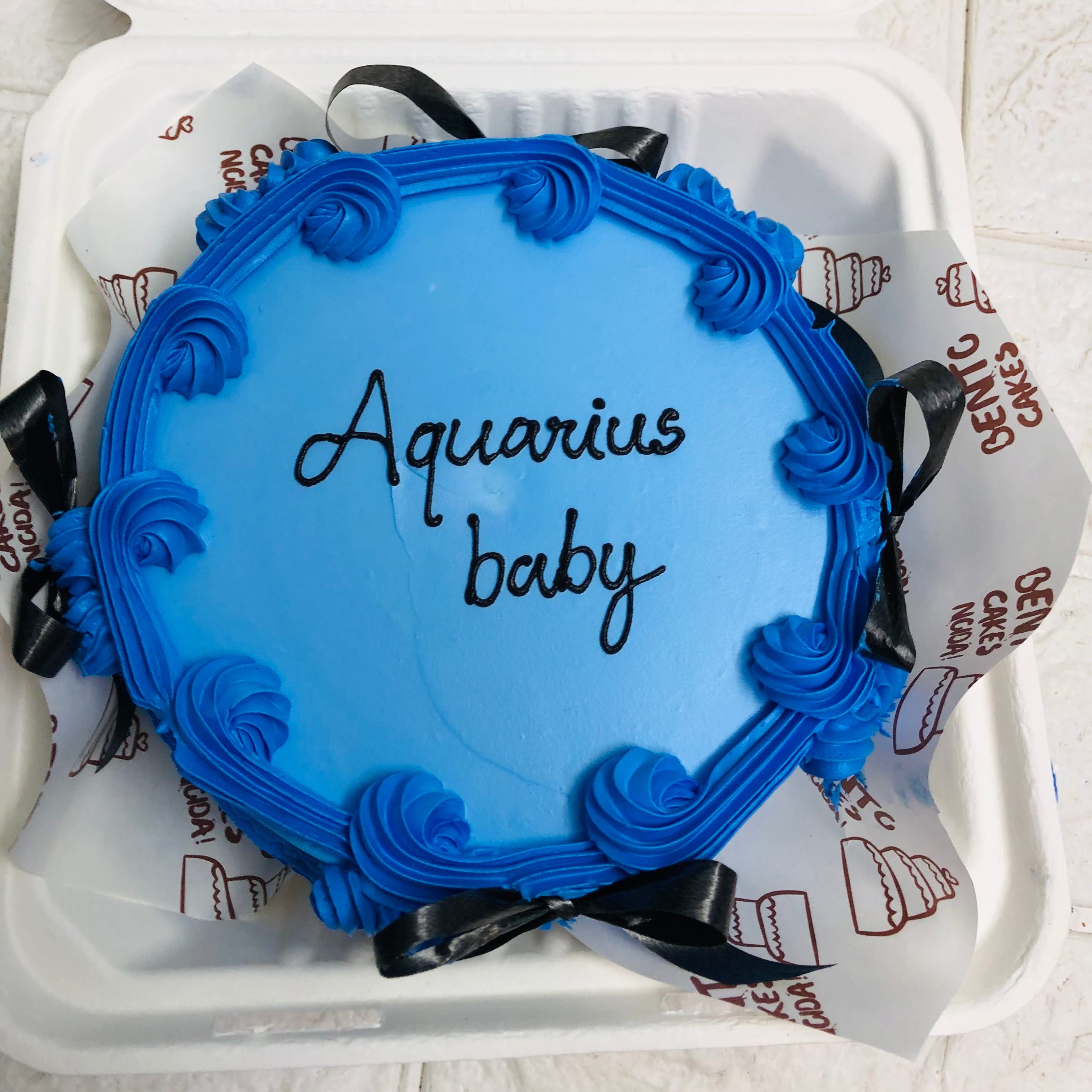 Aquarius Baby Bento Cake - Blue Zodiac-Themed Delight