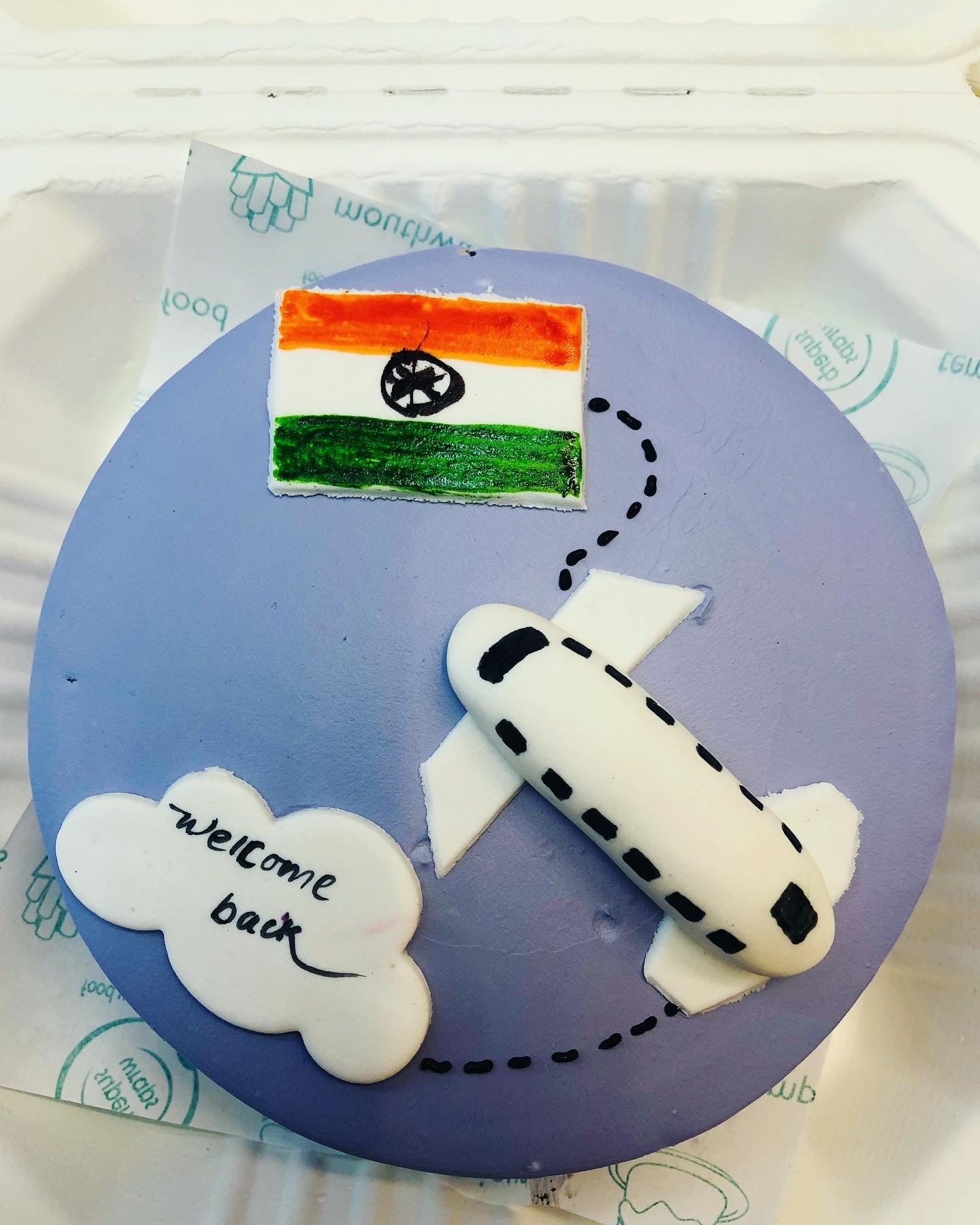 Cake is for people back to India through foreign countries.
