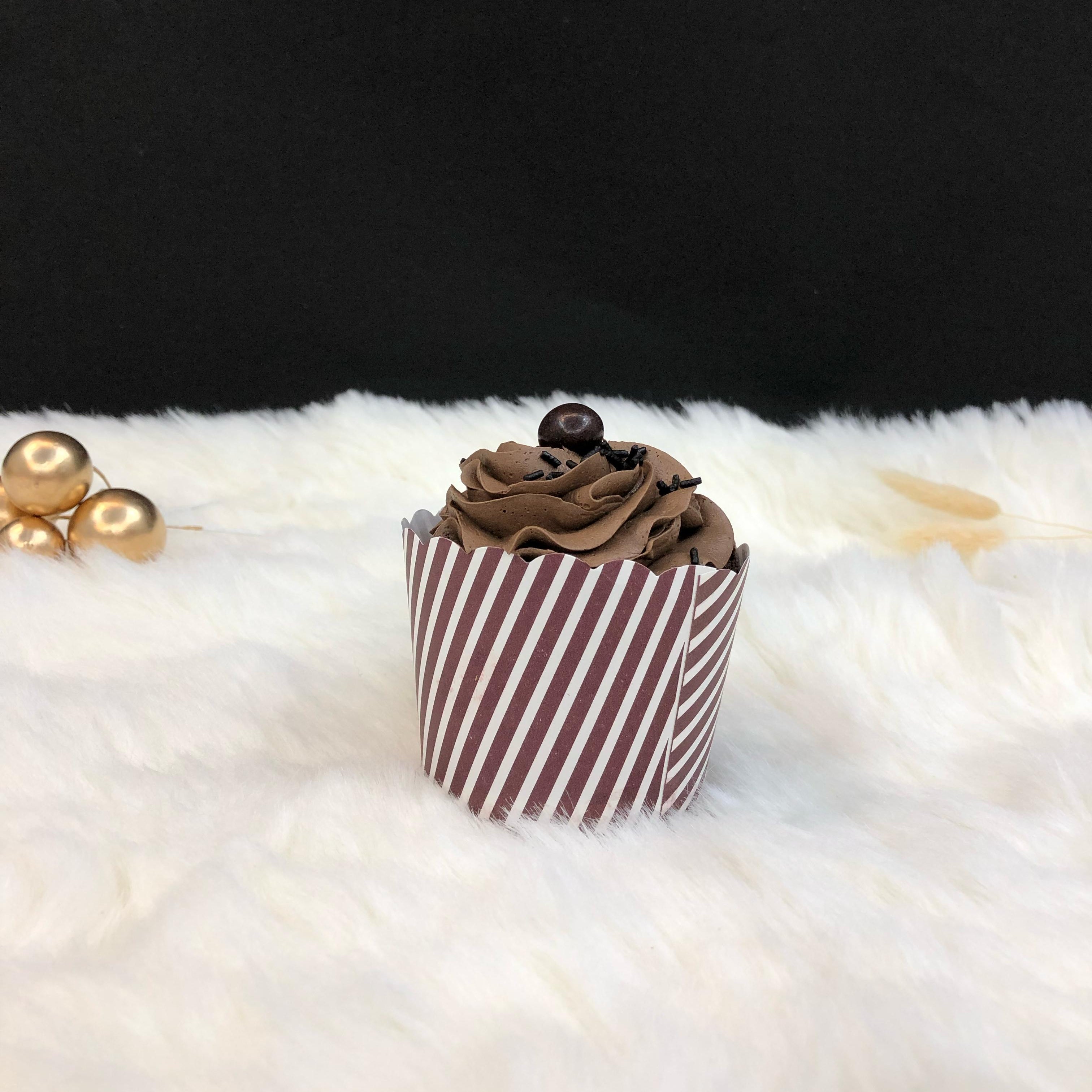 A cup filled with belgian chocolate.