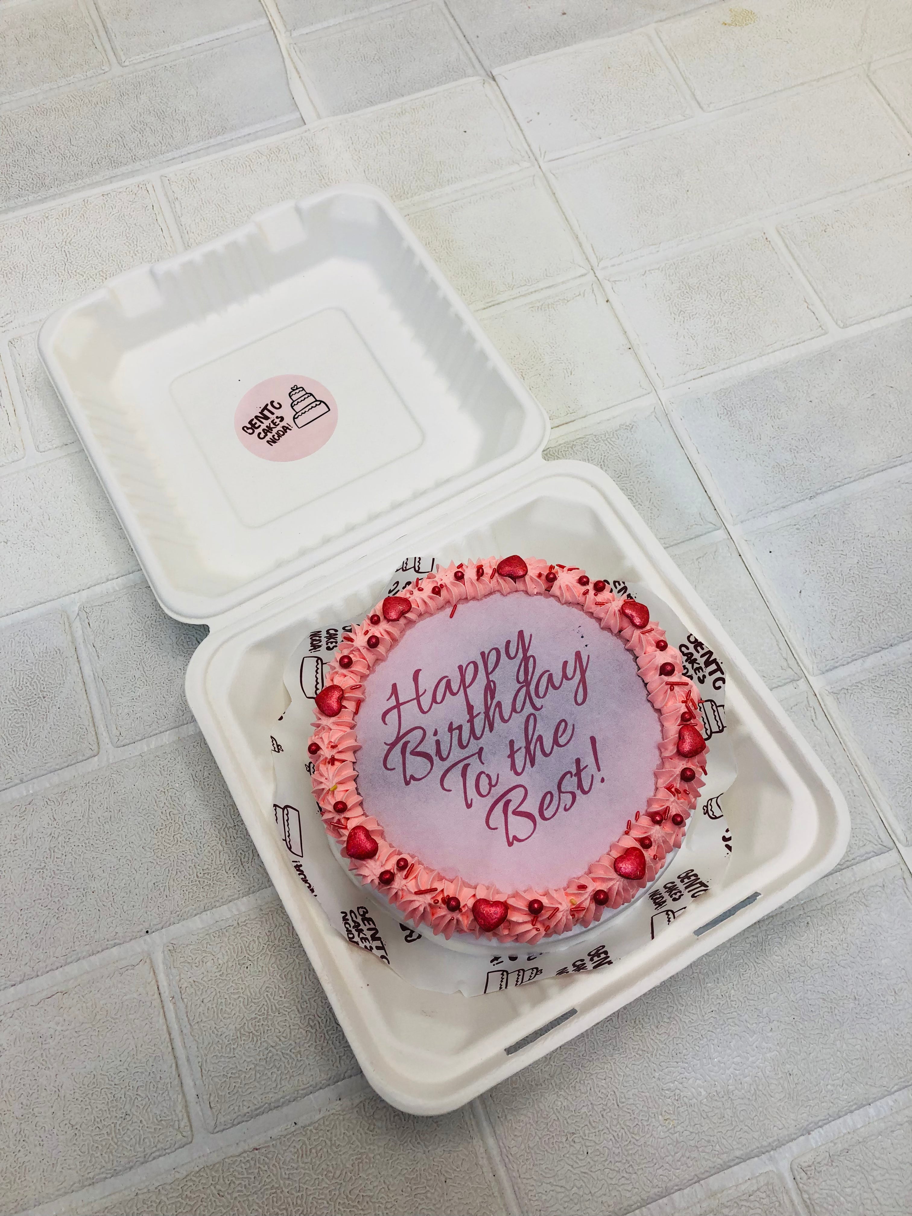 Beautifully designed fire cake in a bento box, specially for birthday occasion.