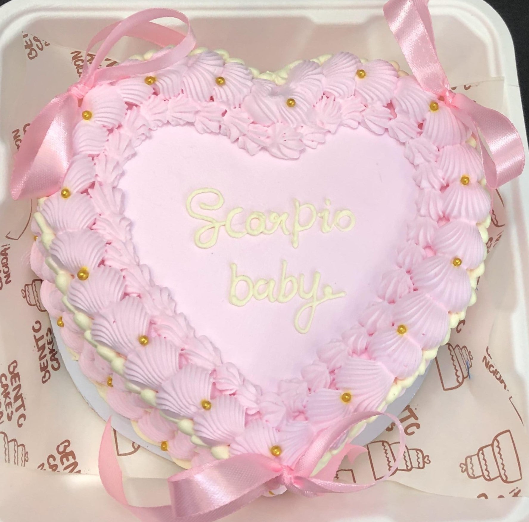 Vintage Pink Scorpio Baby Cake