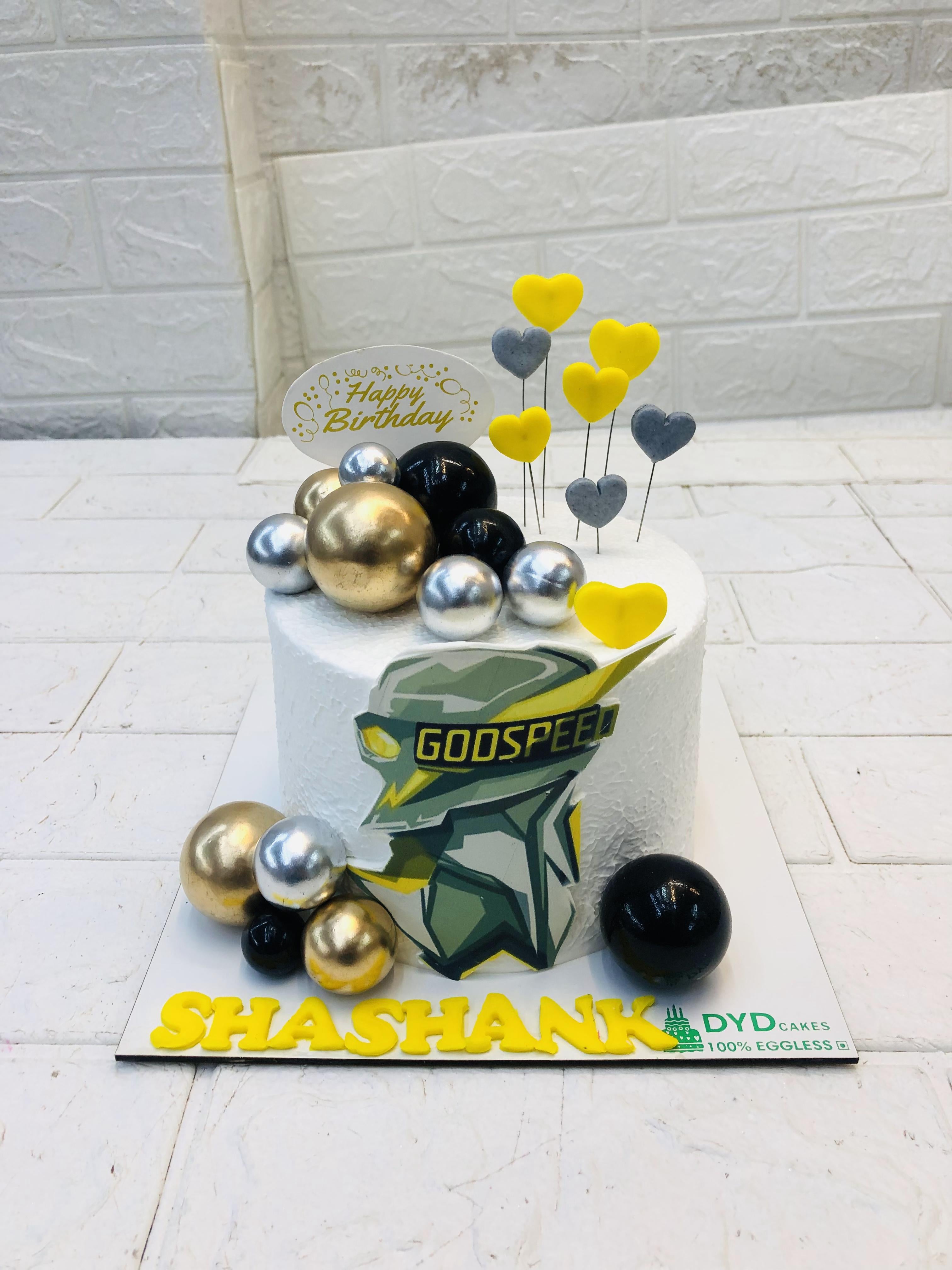 Black Golden Balls Cream Cake