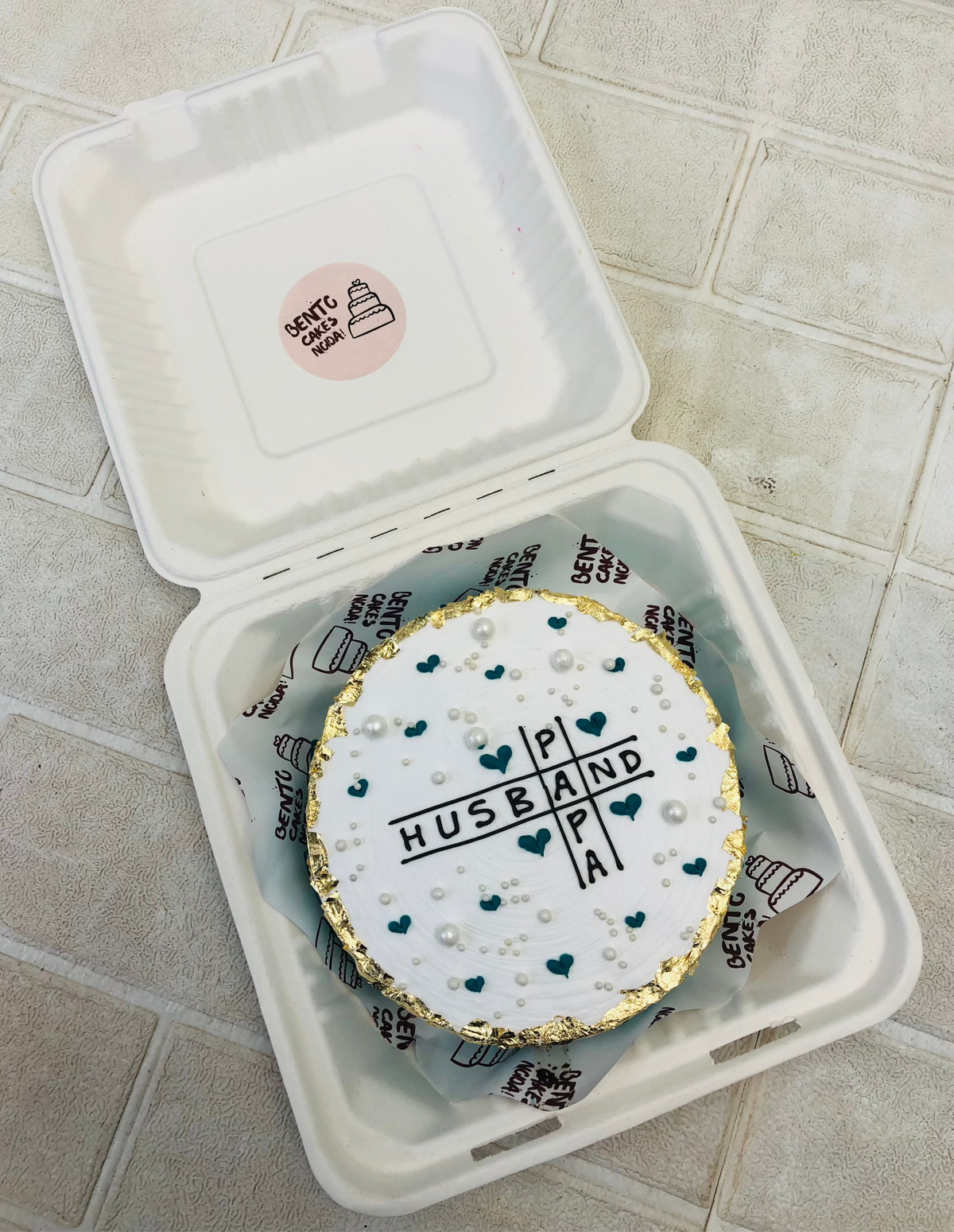 Crossword Husband-Father Theme Bento Cake – Bento Cakes Noida