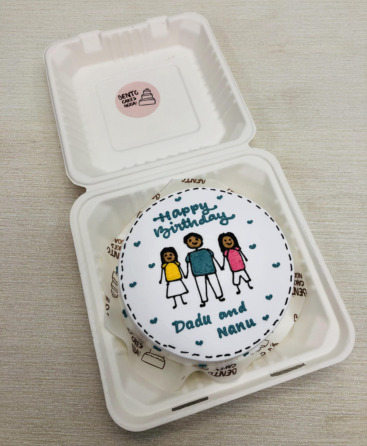 Dadu Nanu Theme Bento Cake – Bento Cakes Noida