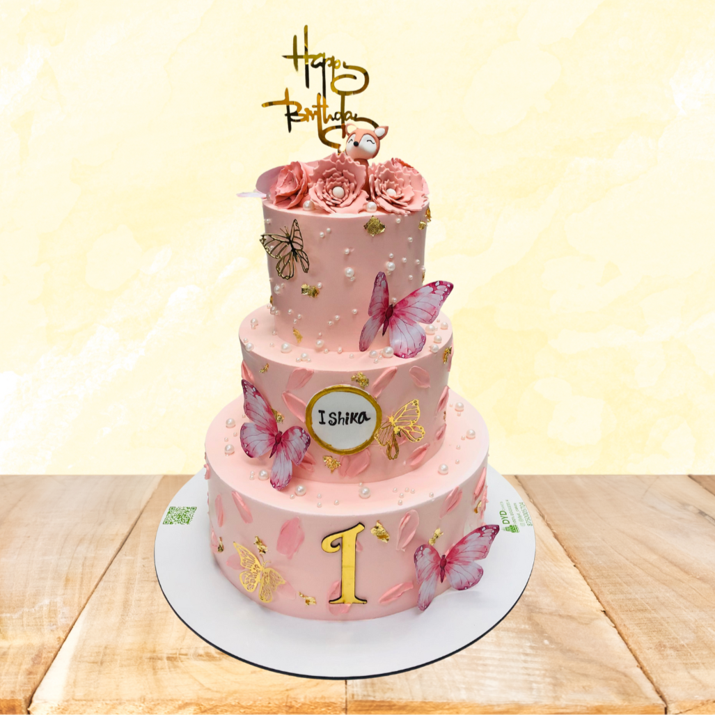 Aesthetic Butterfly Theme Birthday Cake