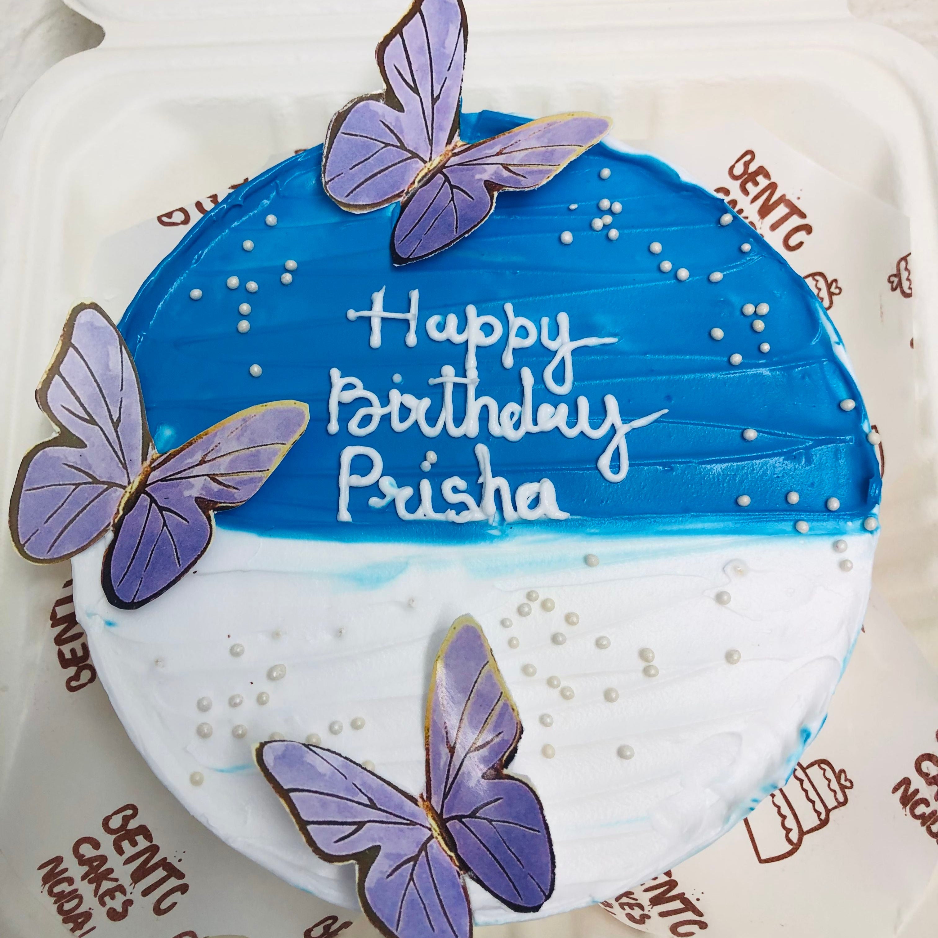 Elegant Butterfly-Themed Bento Birthday Cake with 3 butterfly on top