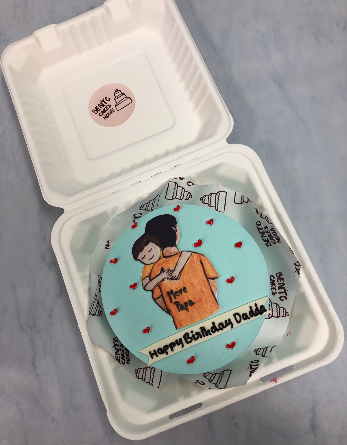 Father-Son Hug Birthday Bento Cake – Bento Cakes Noida