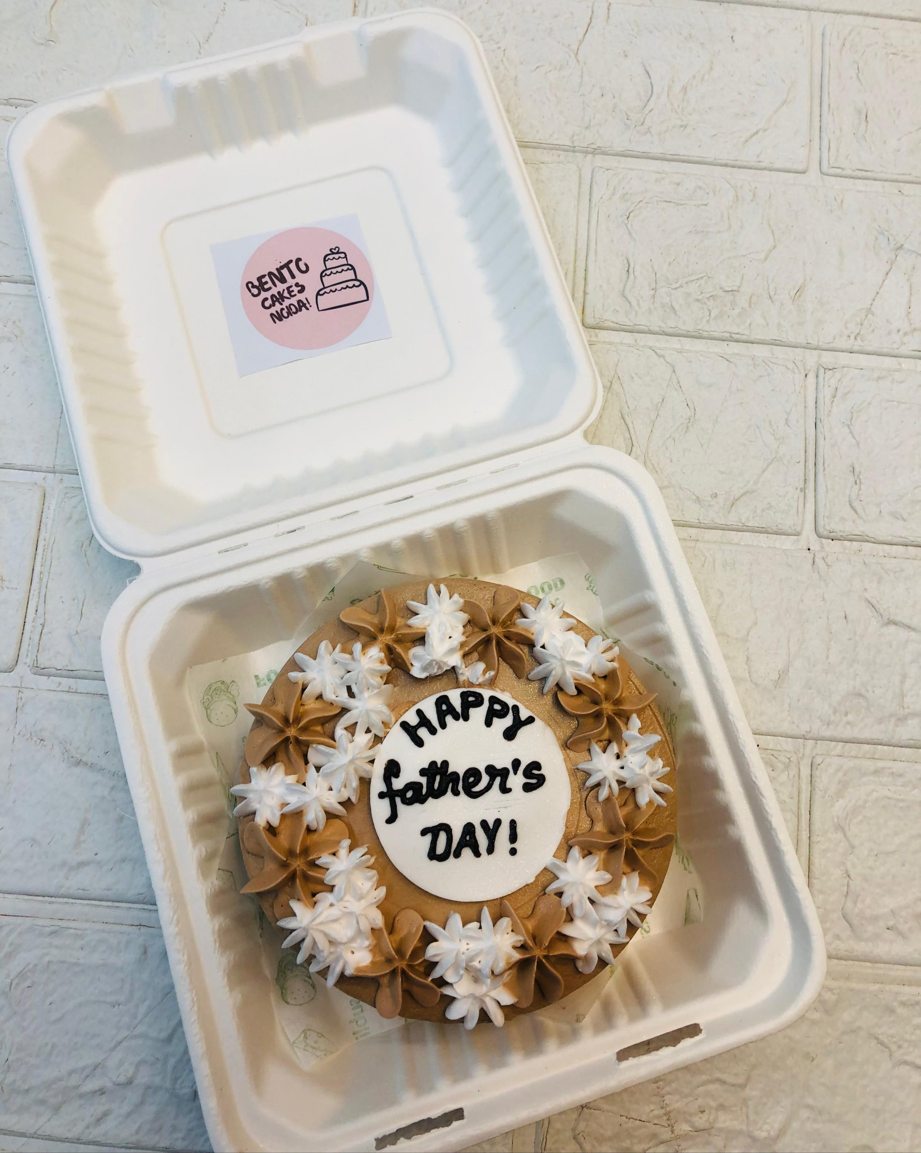 Father's Day Brown Floral Bento Cake