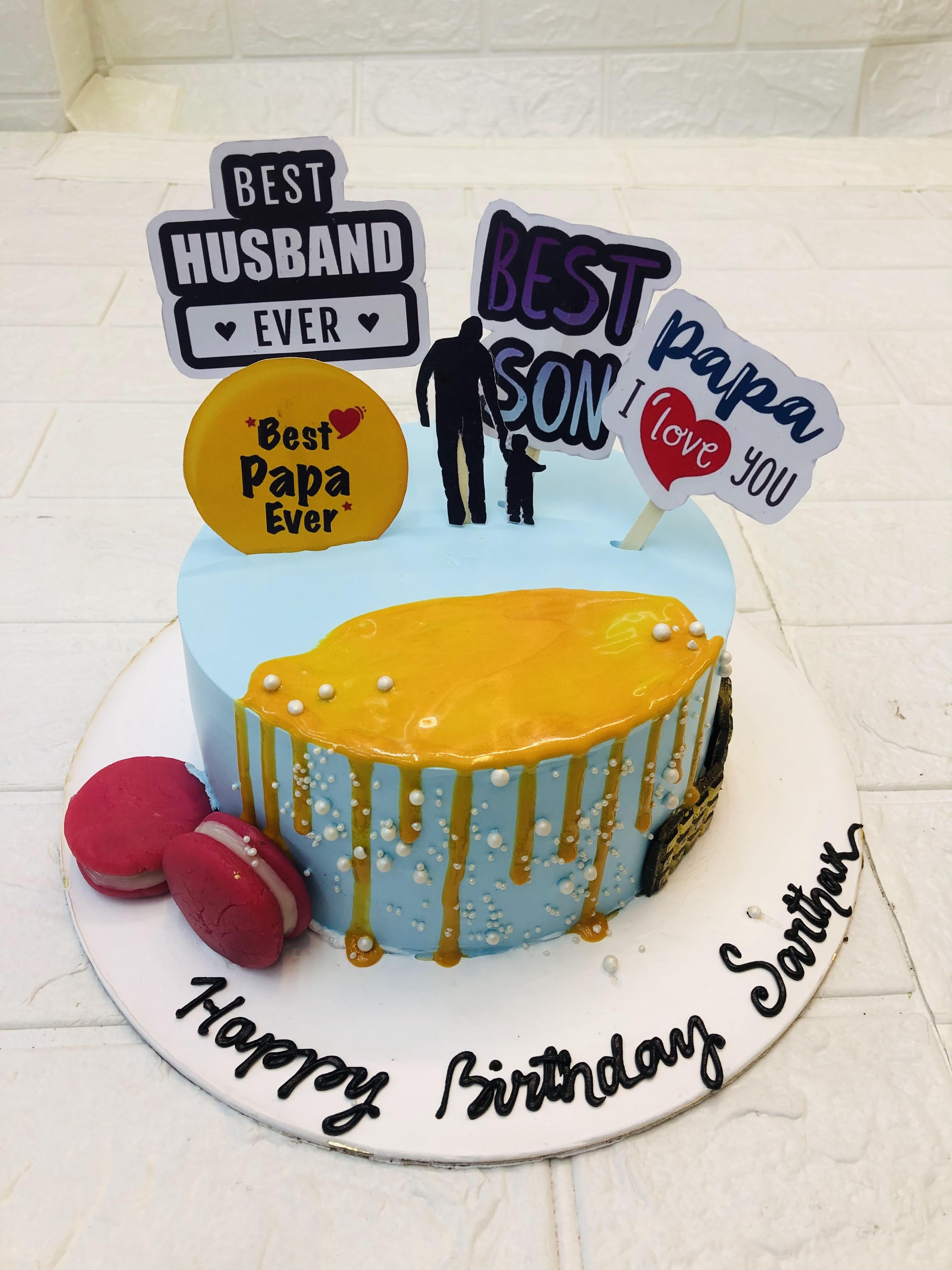 A Fathers Day Blue Cake