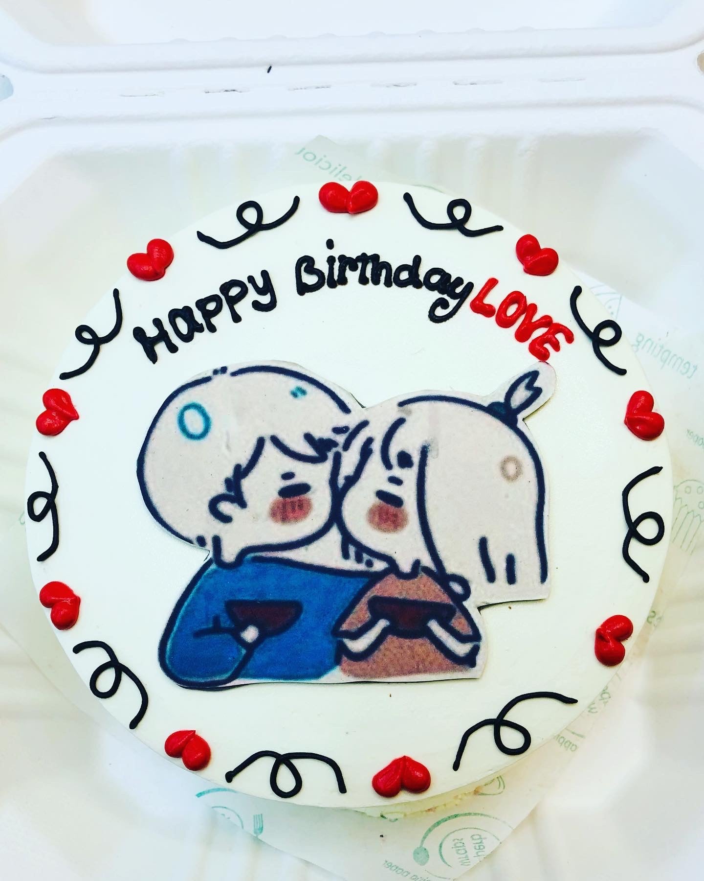 Cute Lovers Birthday Bento Cake
