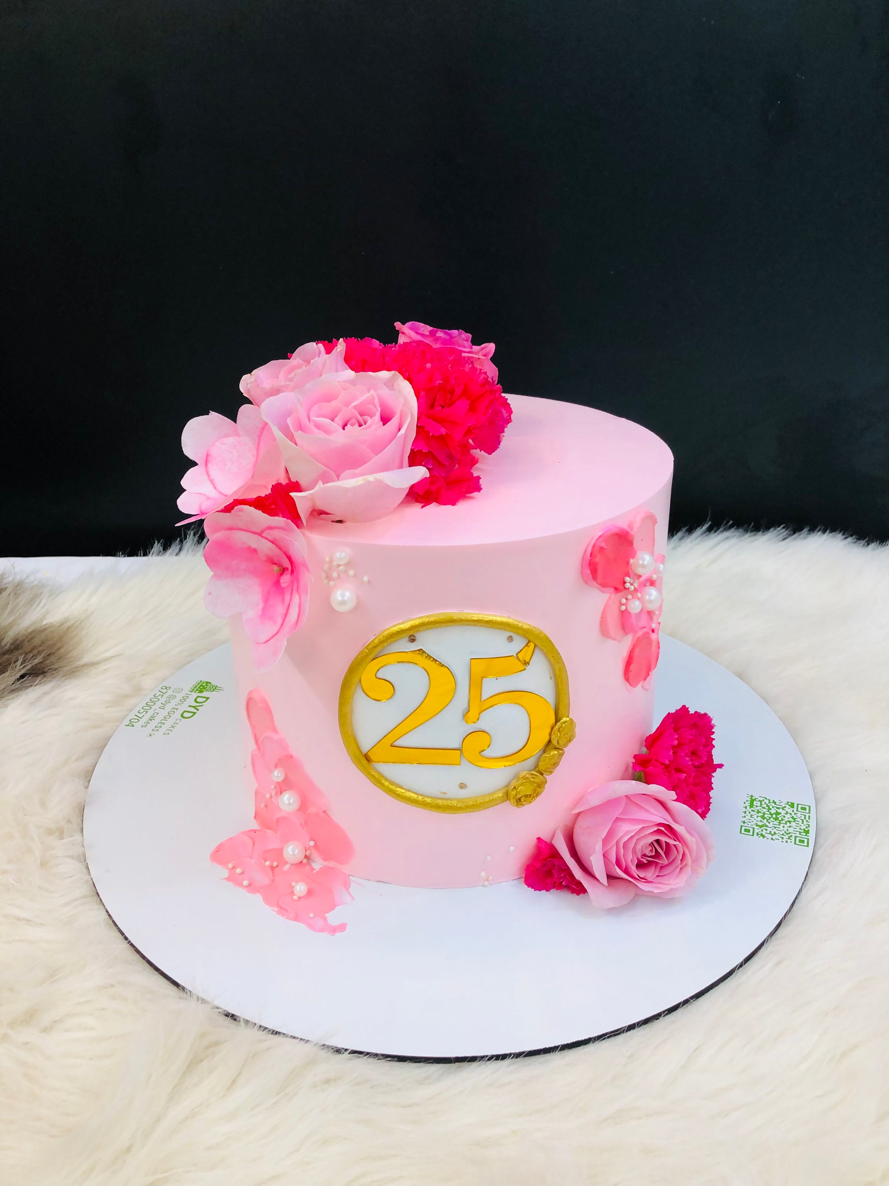 Light Pink 25th Anniversary Cake