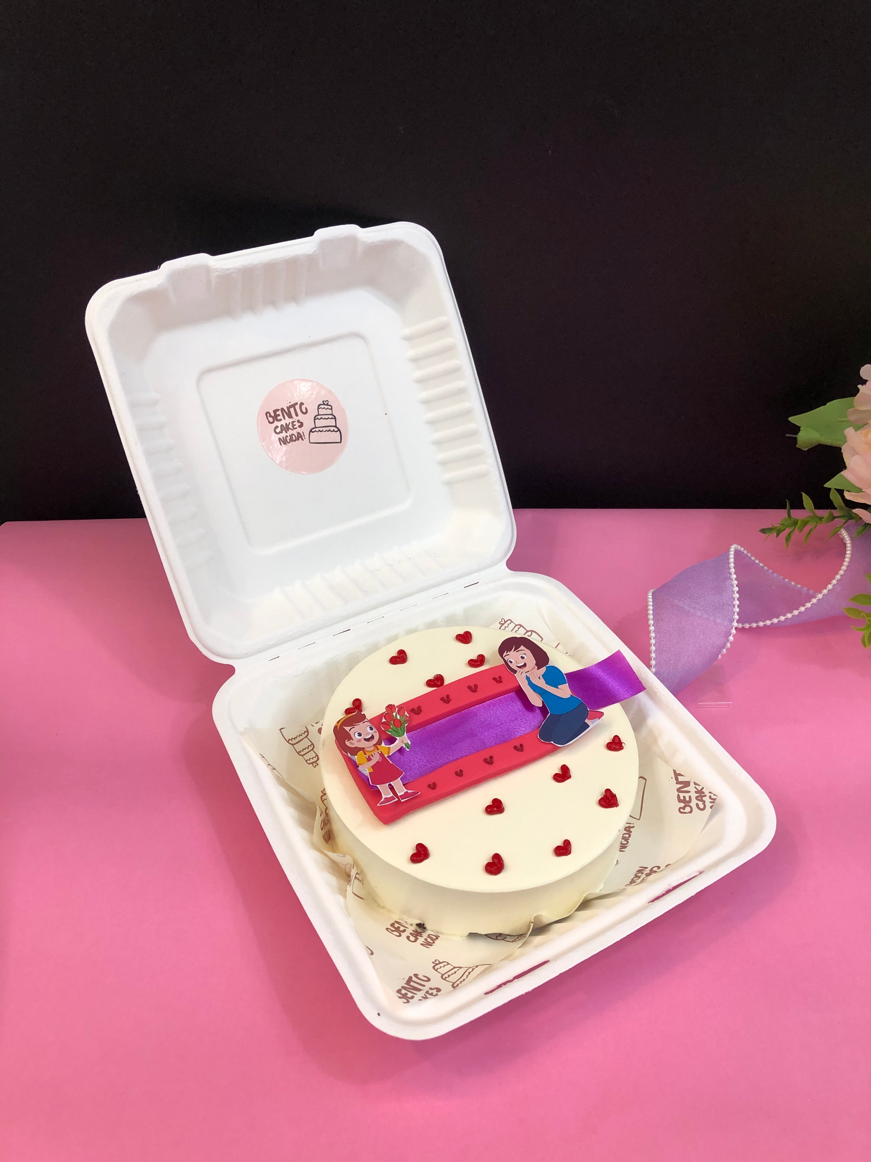 Mother’s Day Love Bento Cake – Heart & Family Design