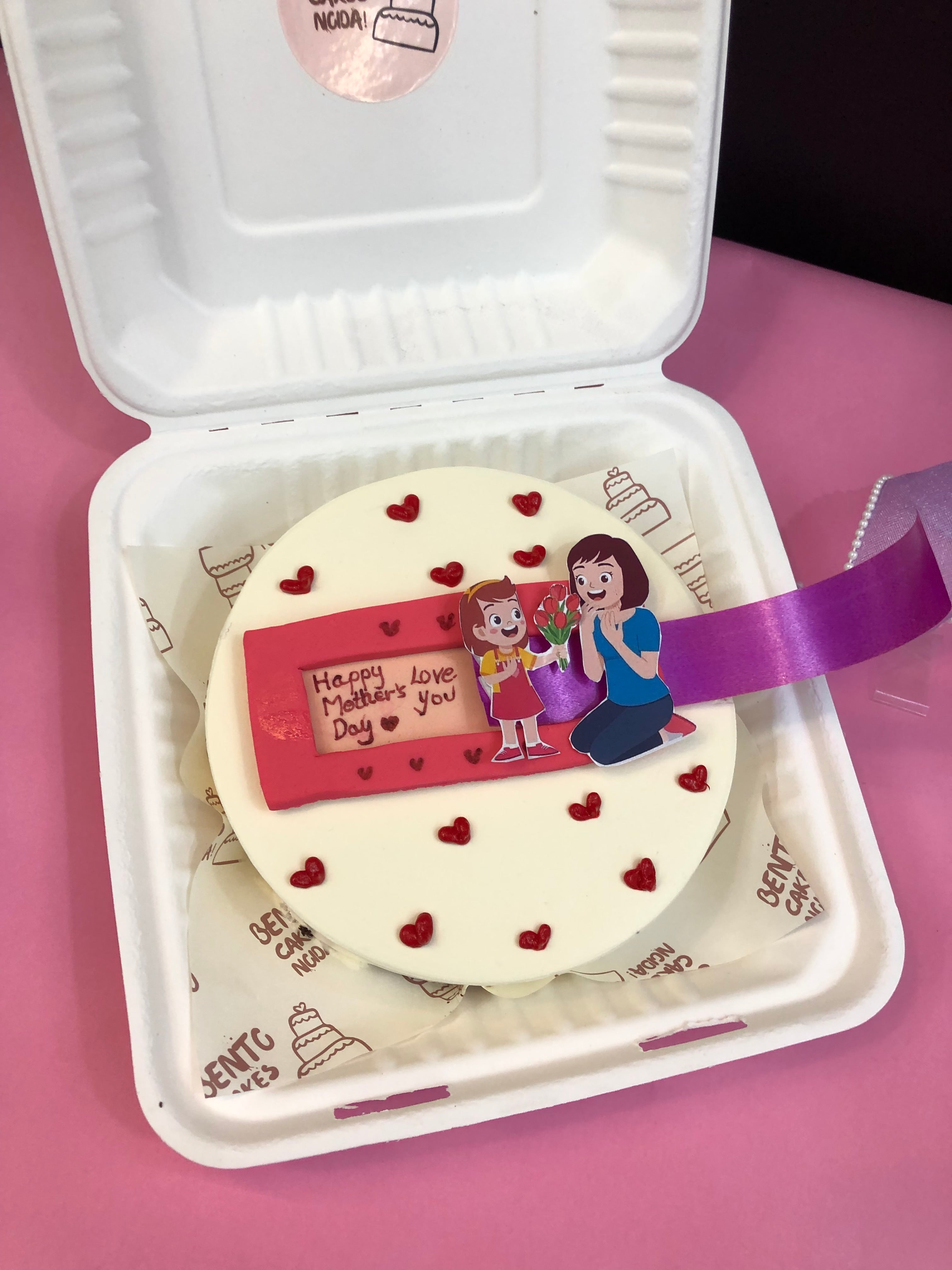 Mother’s Day Love Bento Cake – Heart & Family Design