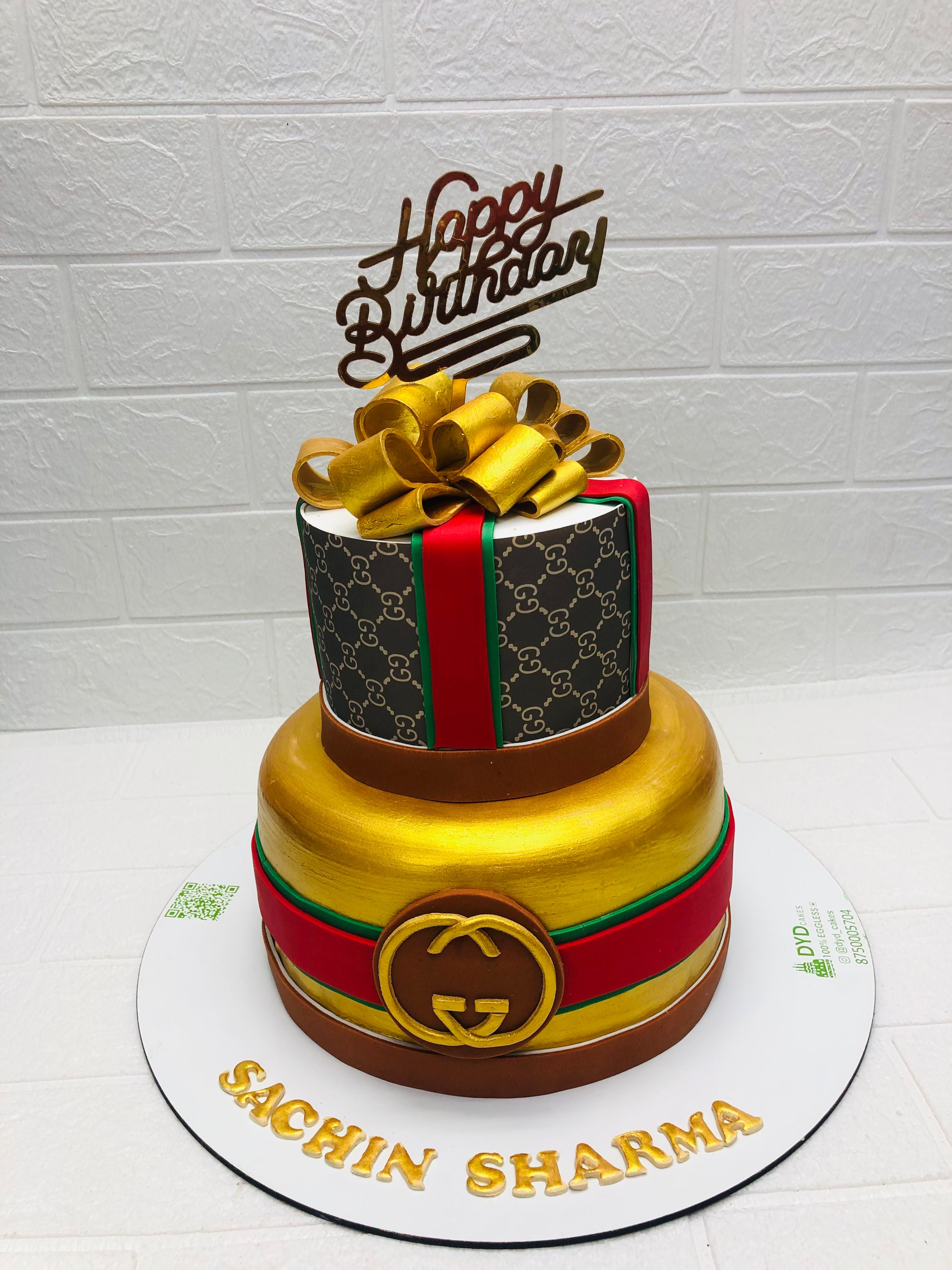 Gucci-Inspired Birthday Cake