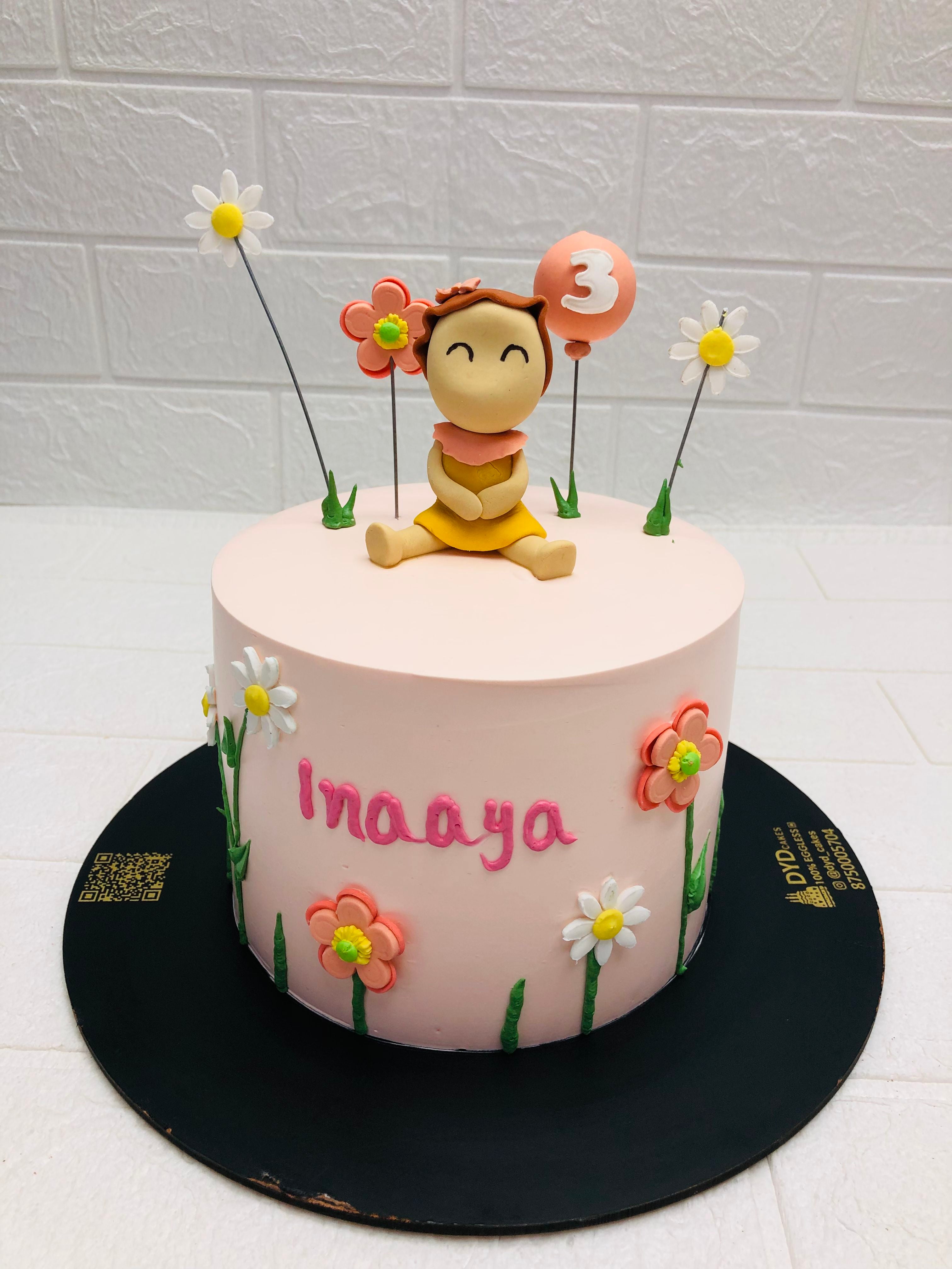 Light Pink with Fondant Girl cake