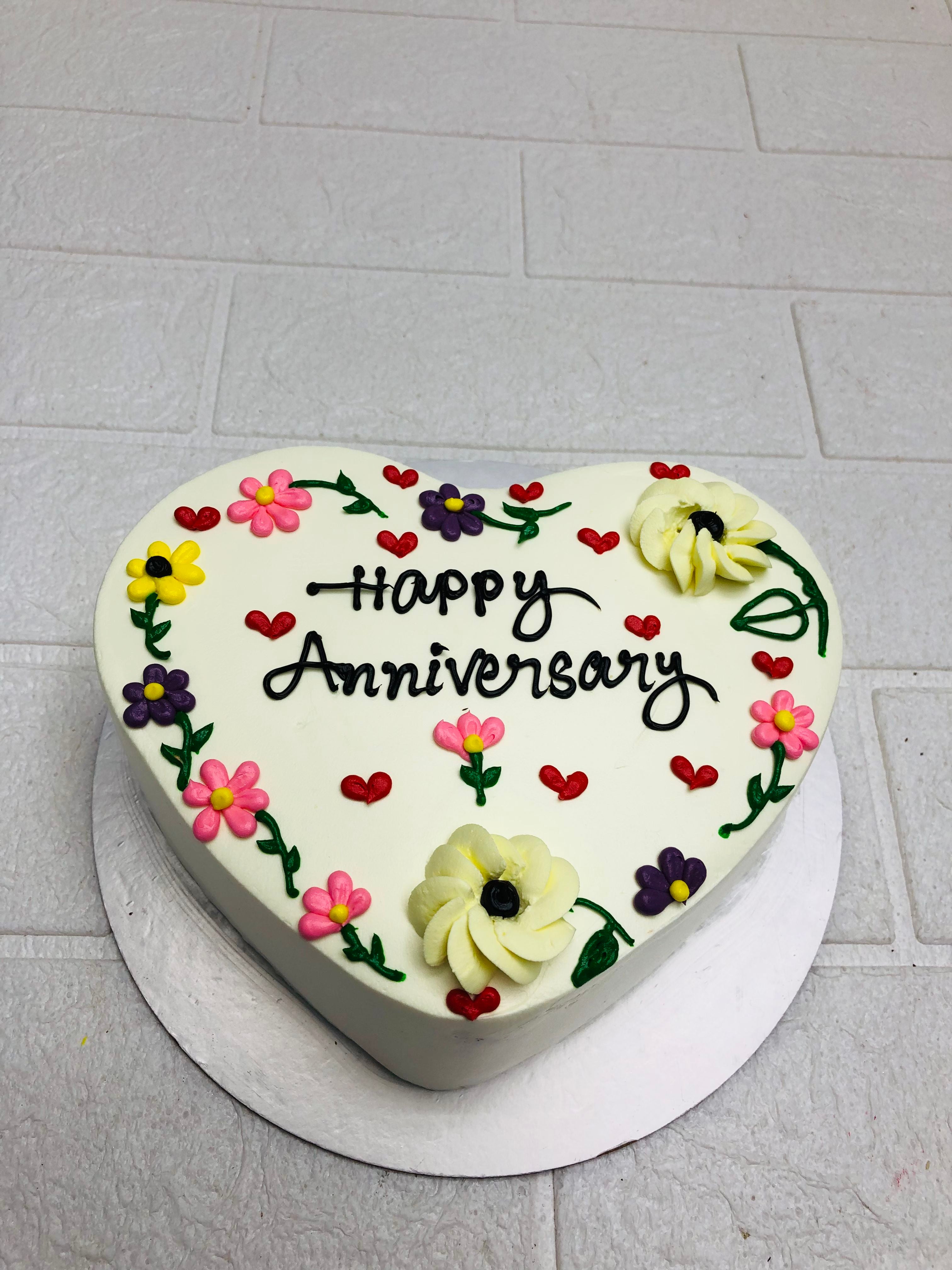 Heart-Shaped Anniversary Cake
