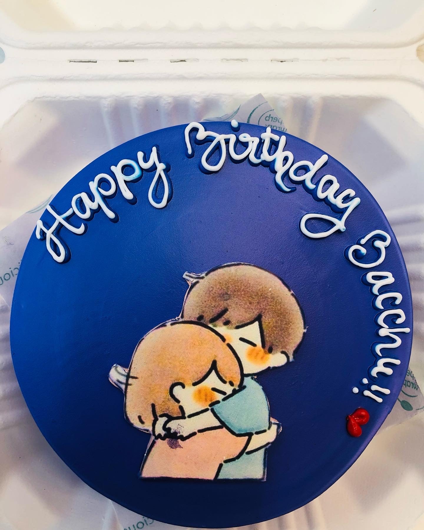 Birthday Theme Blue Bento Cake