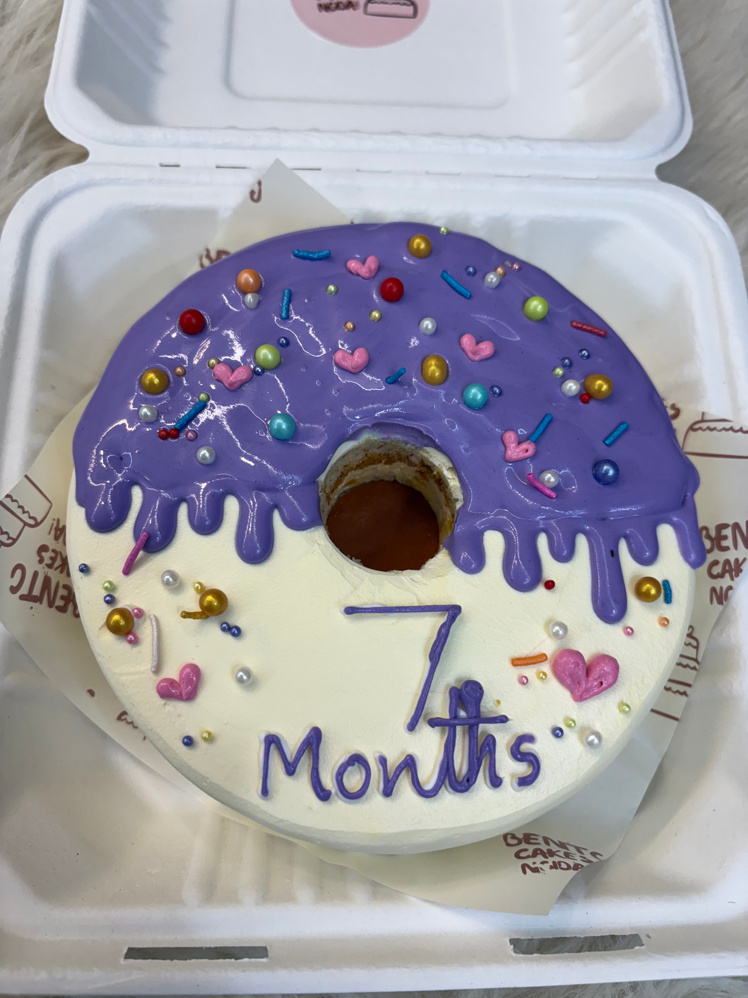 Donut Style Bento Cake – 7 Months Celebration