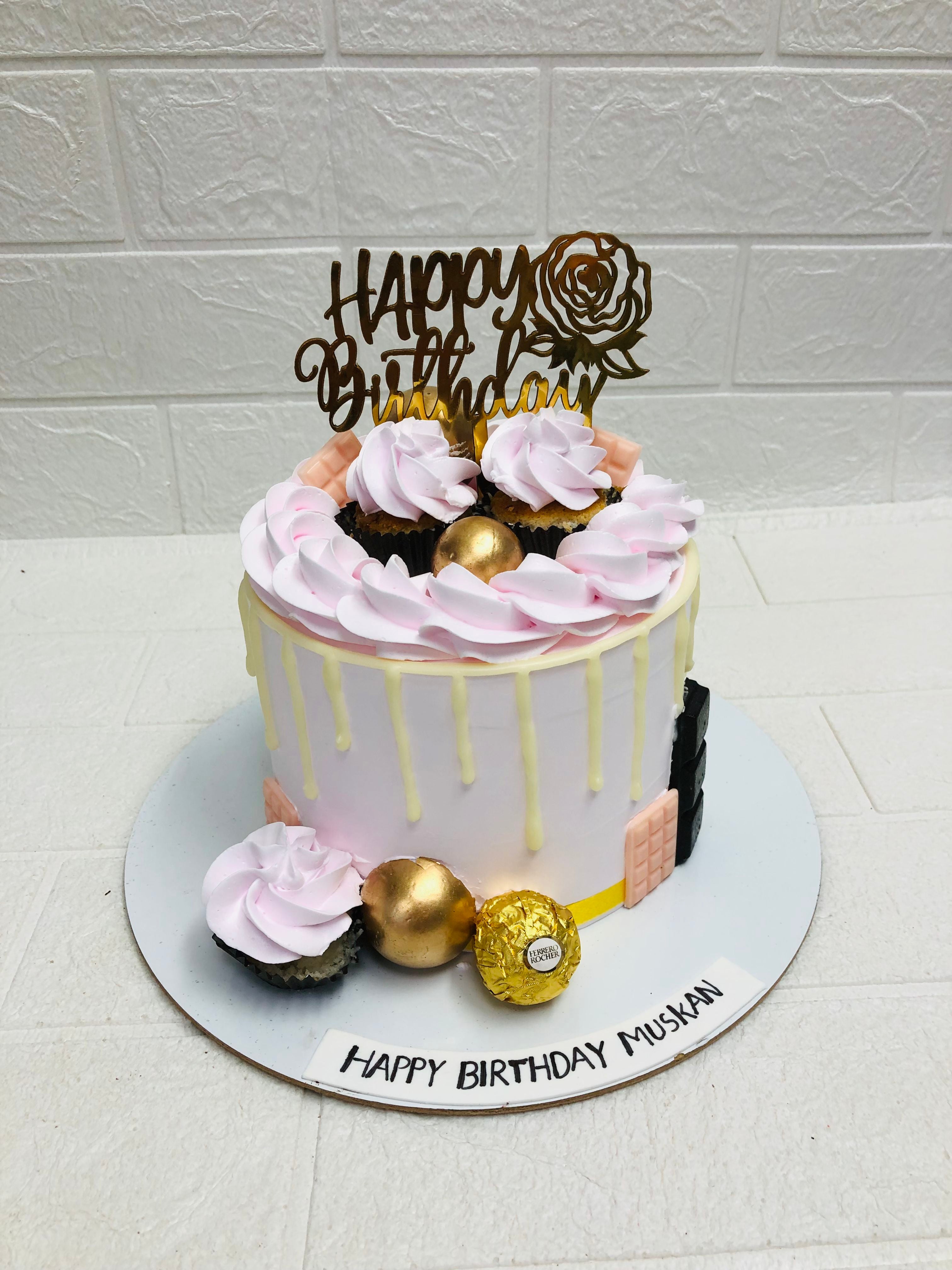 Pink & Gold Birthday Cake