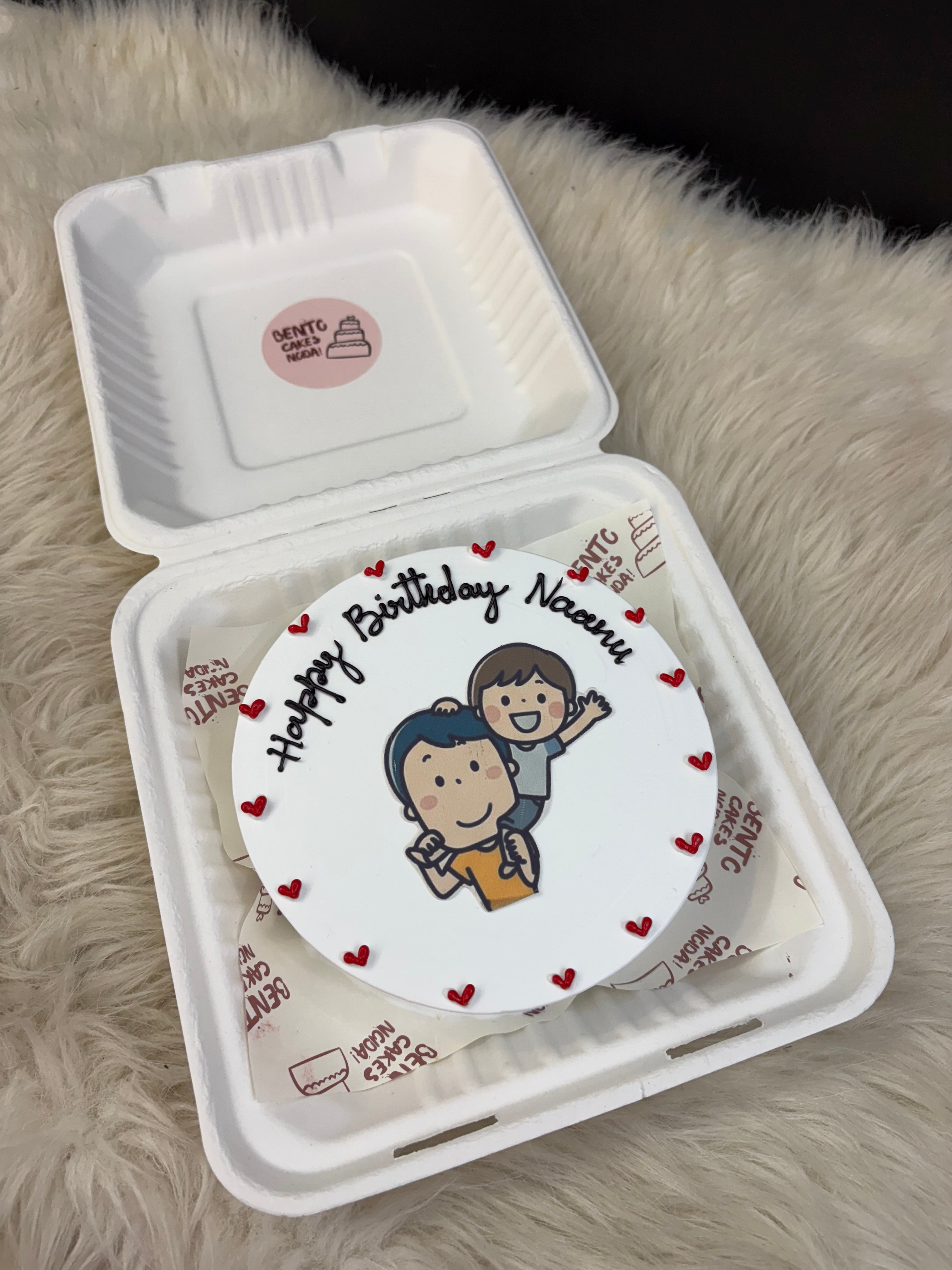 Cartoon Couple Bento Cake – Personalized Birthday Special