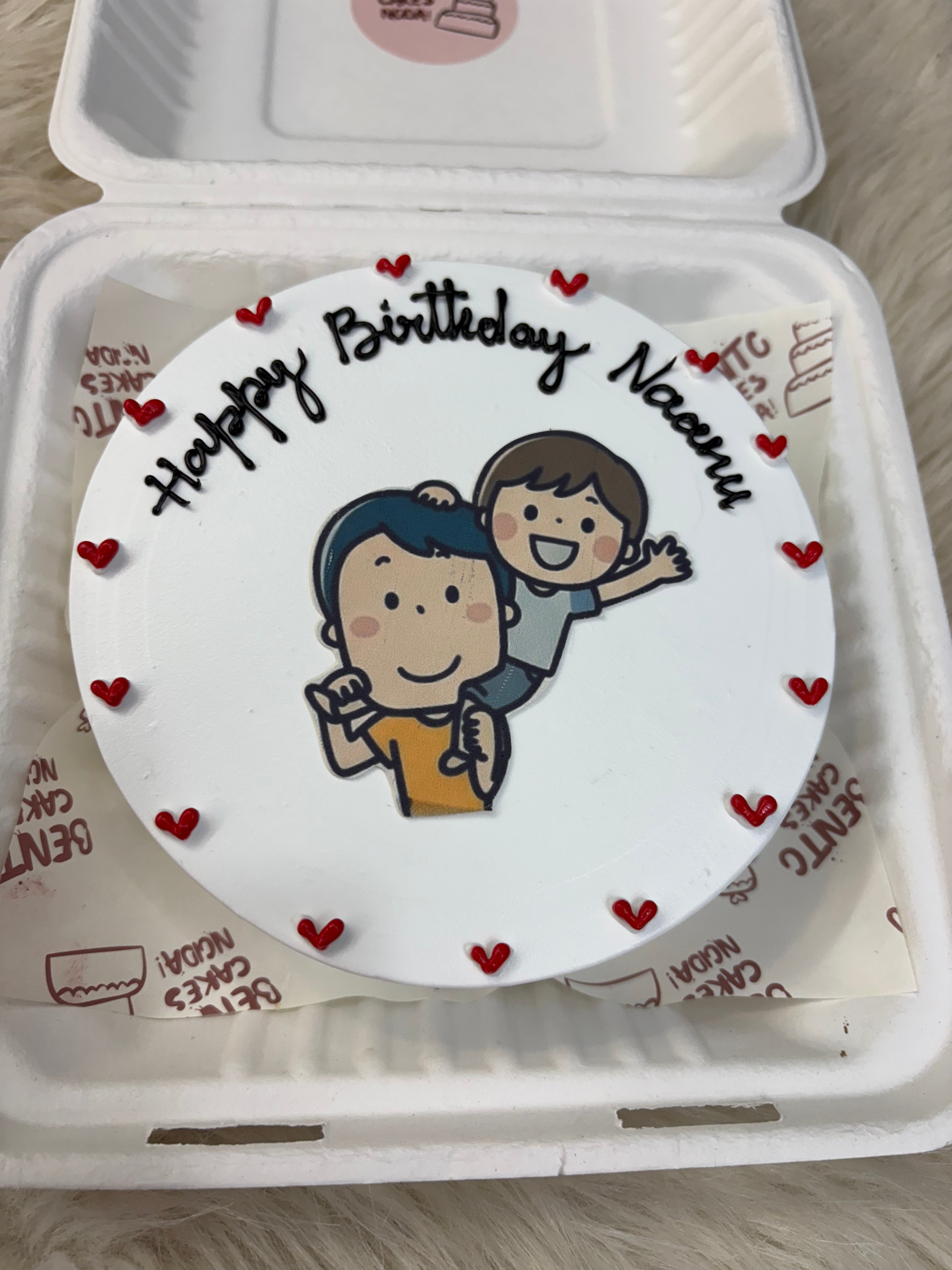Cartoon Couple Bento Cake – Personalized Birthday Special