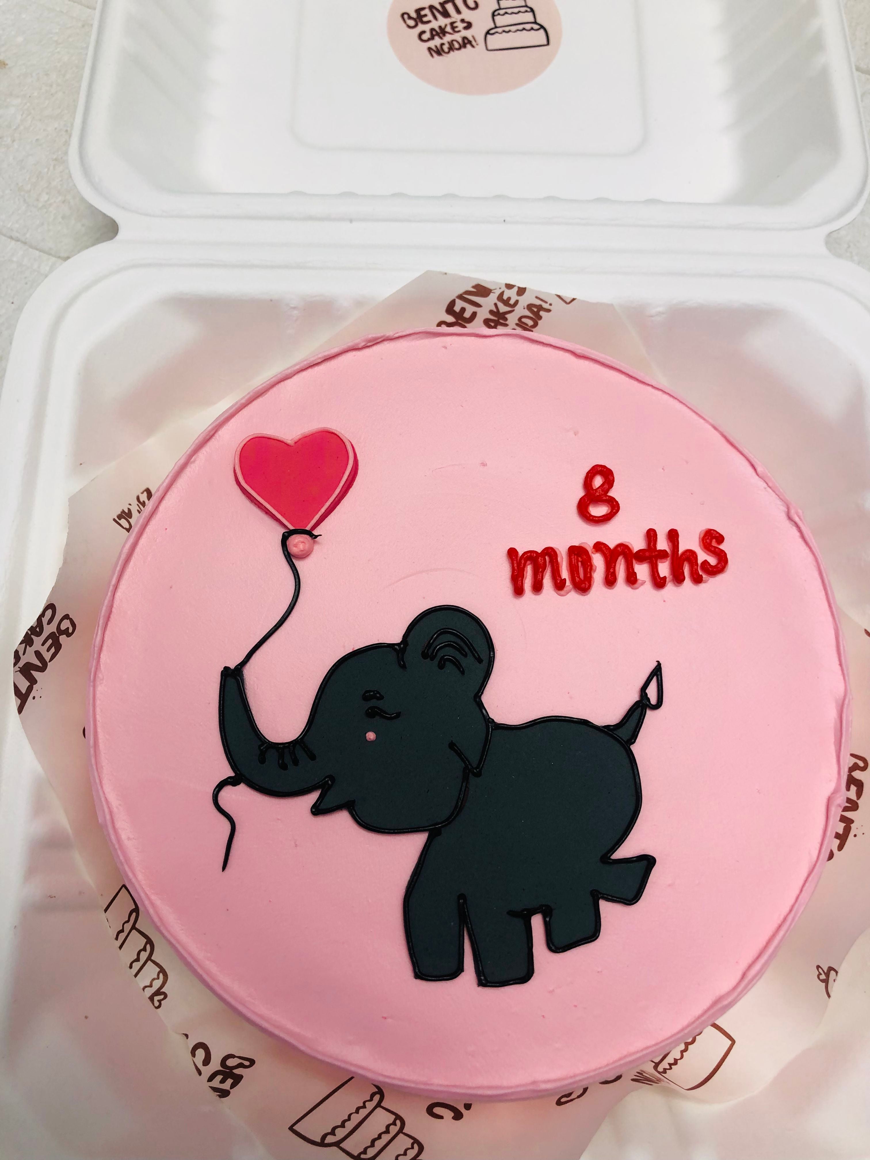 Elephant Themed 8-Month Cake