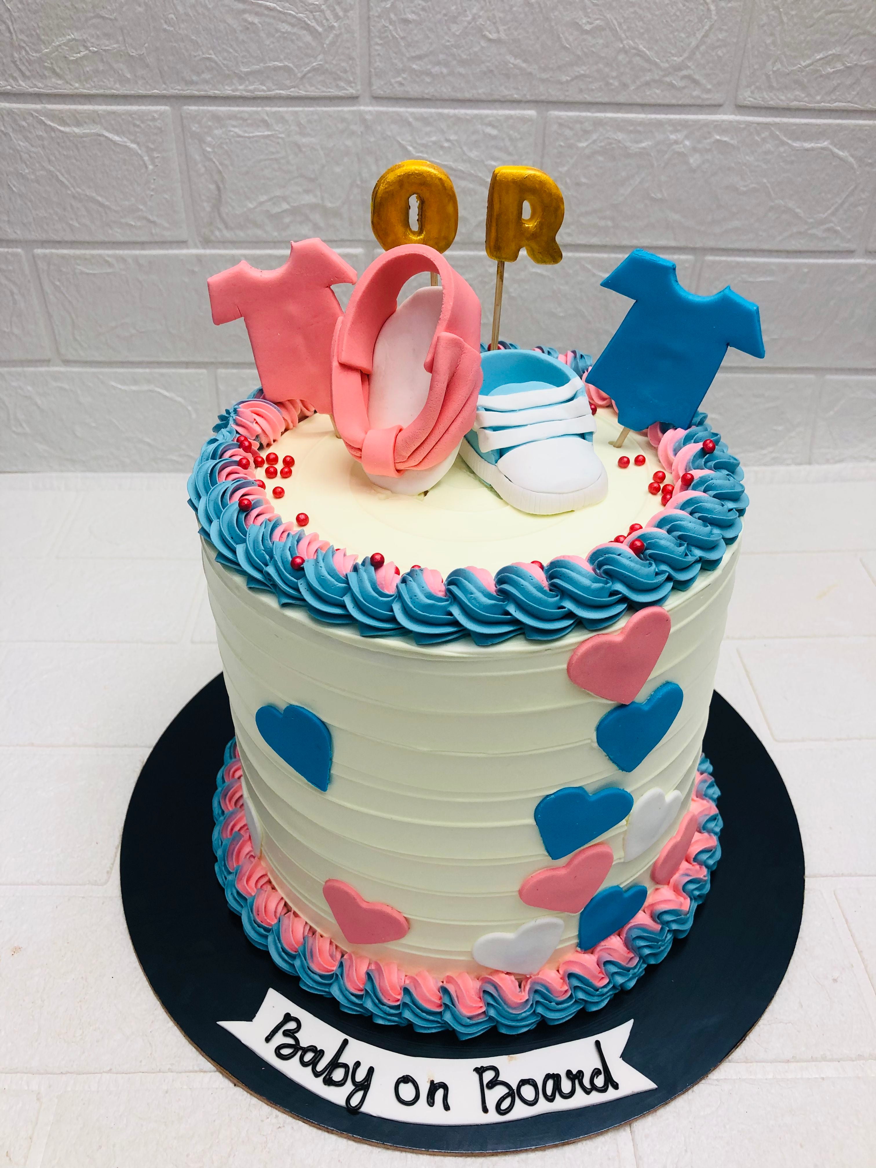 Pink & Blue with Baby Shoes