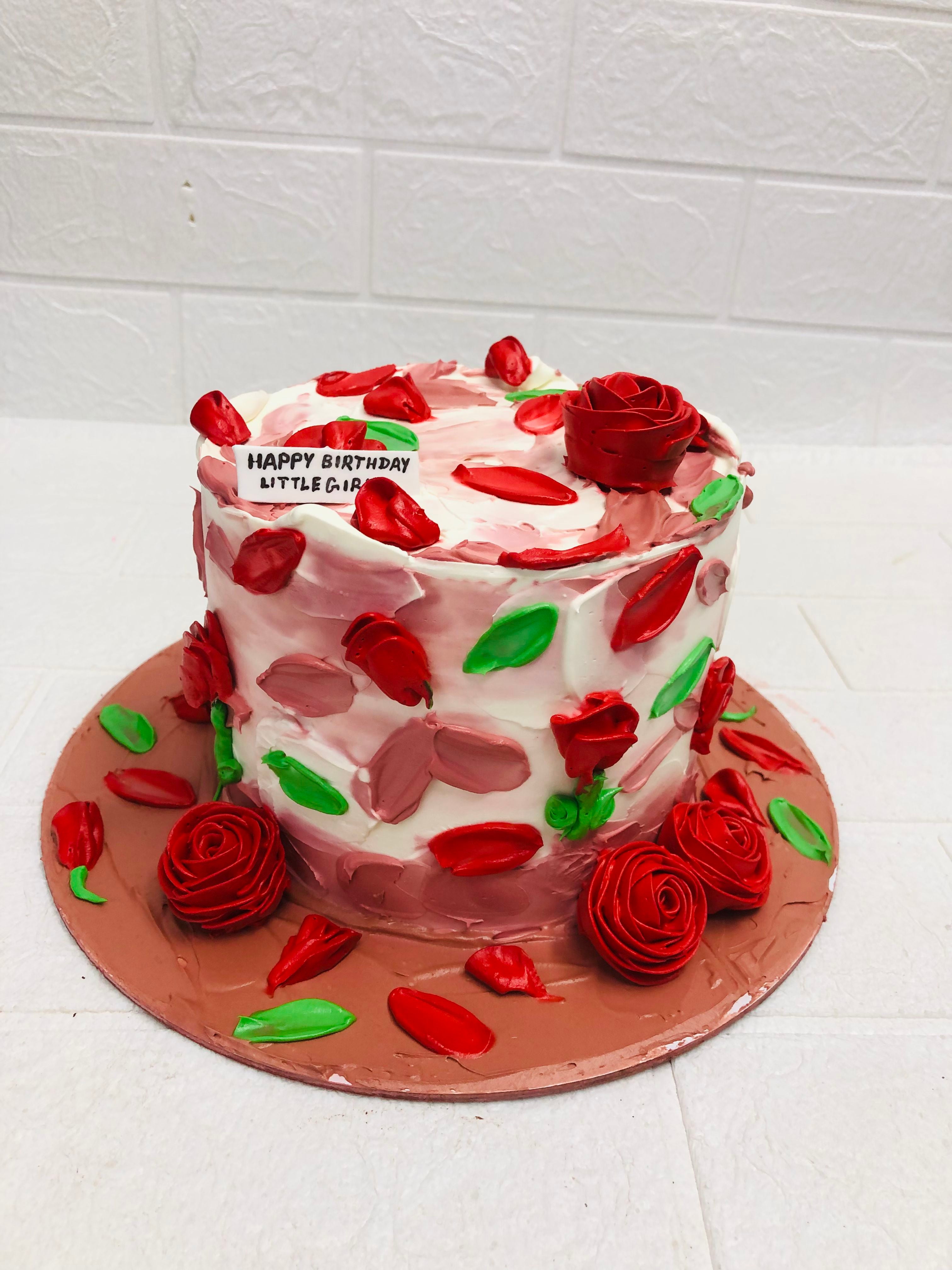 Rose-Themed Birthday Cake