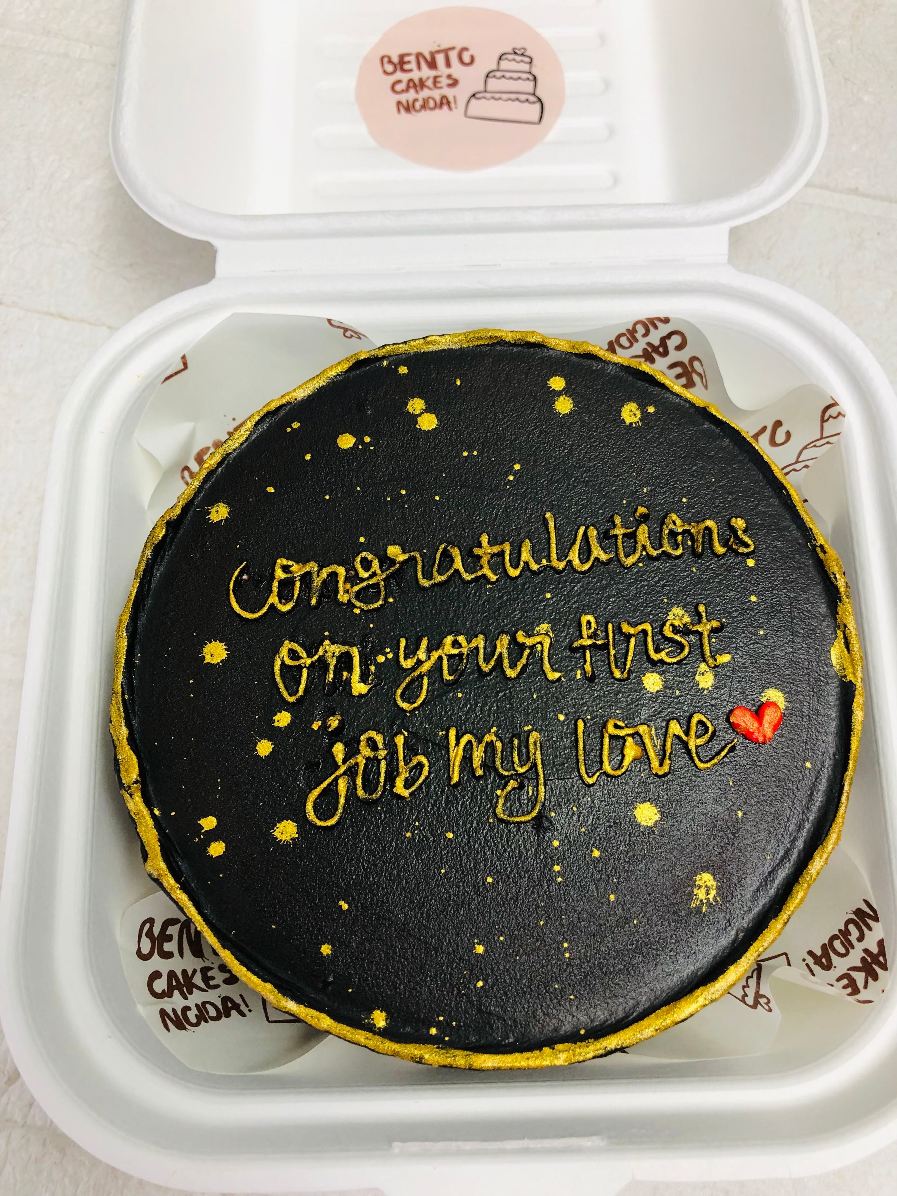 Black & Gold Bento Cake