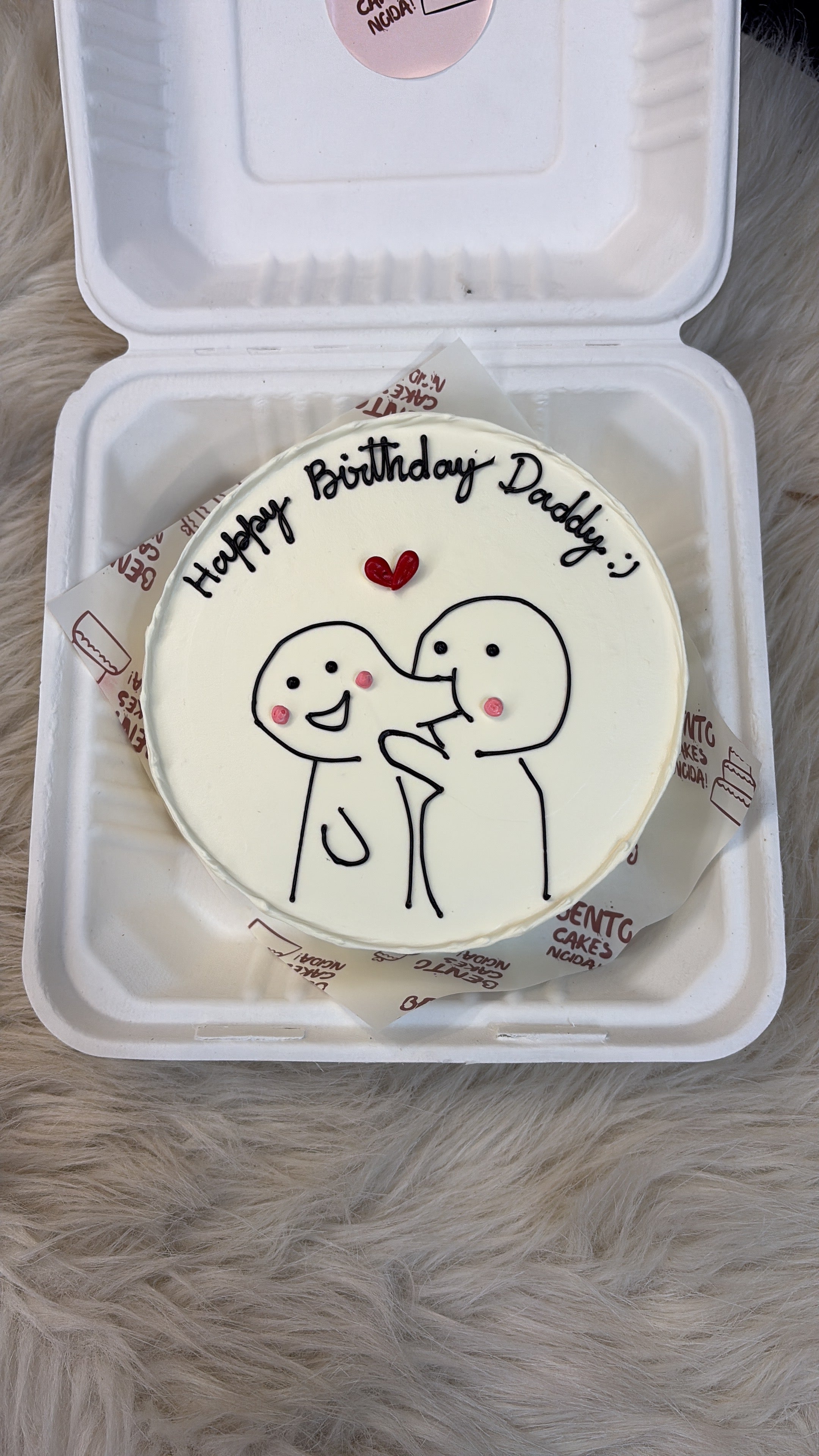 Daddy Birthday Bento Cake – Cute Stick Figure Design