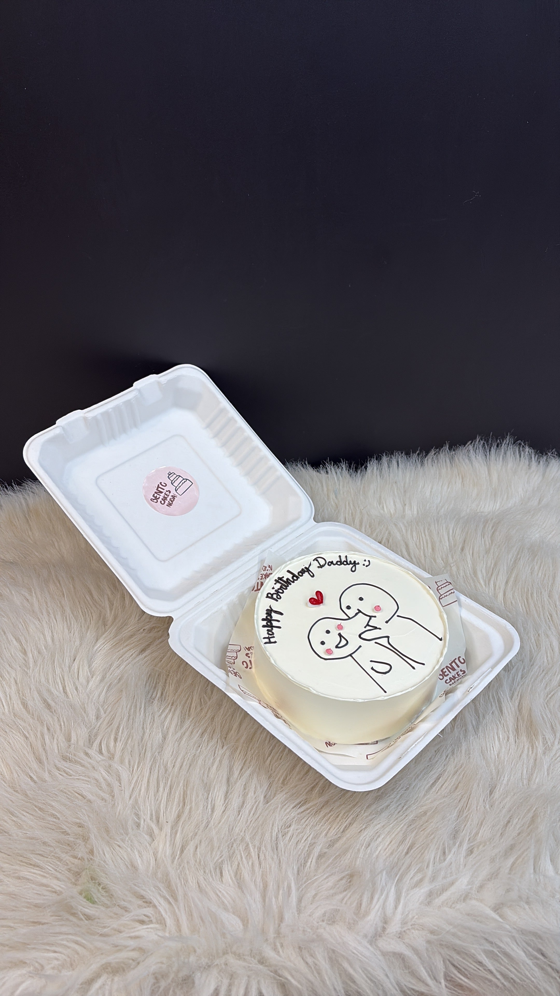 Daddy Birthday Bento Cake – Cute Stick Figure Design