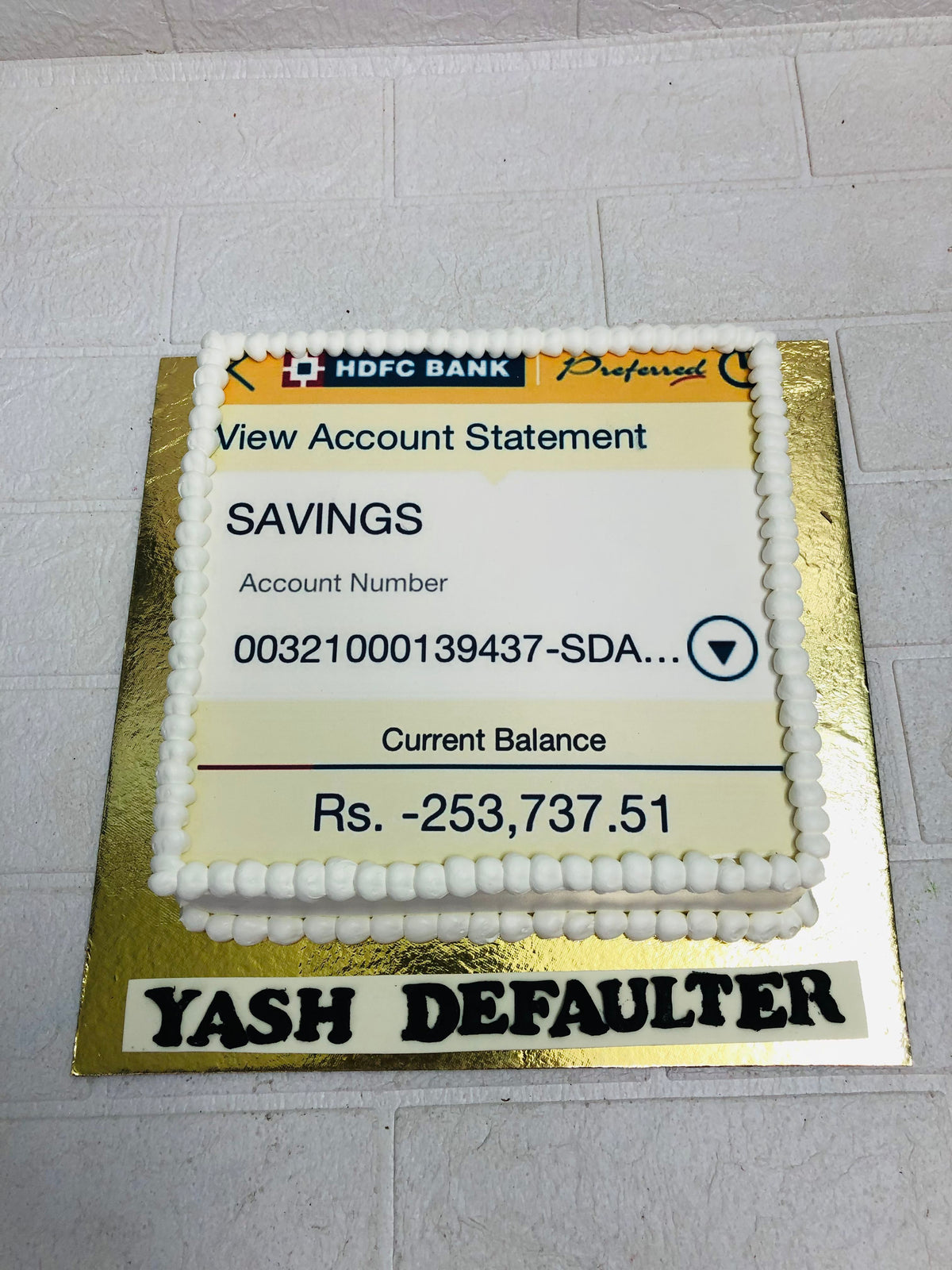 Negative Balance cake
