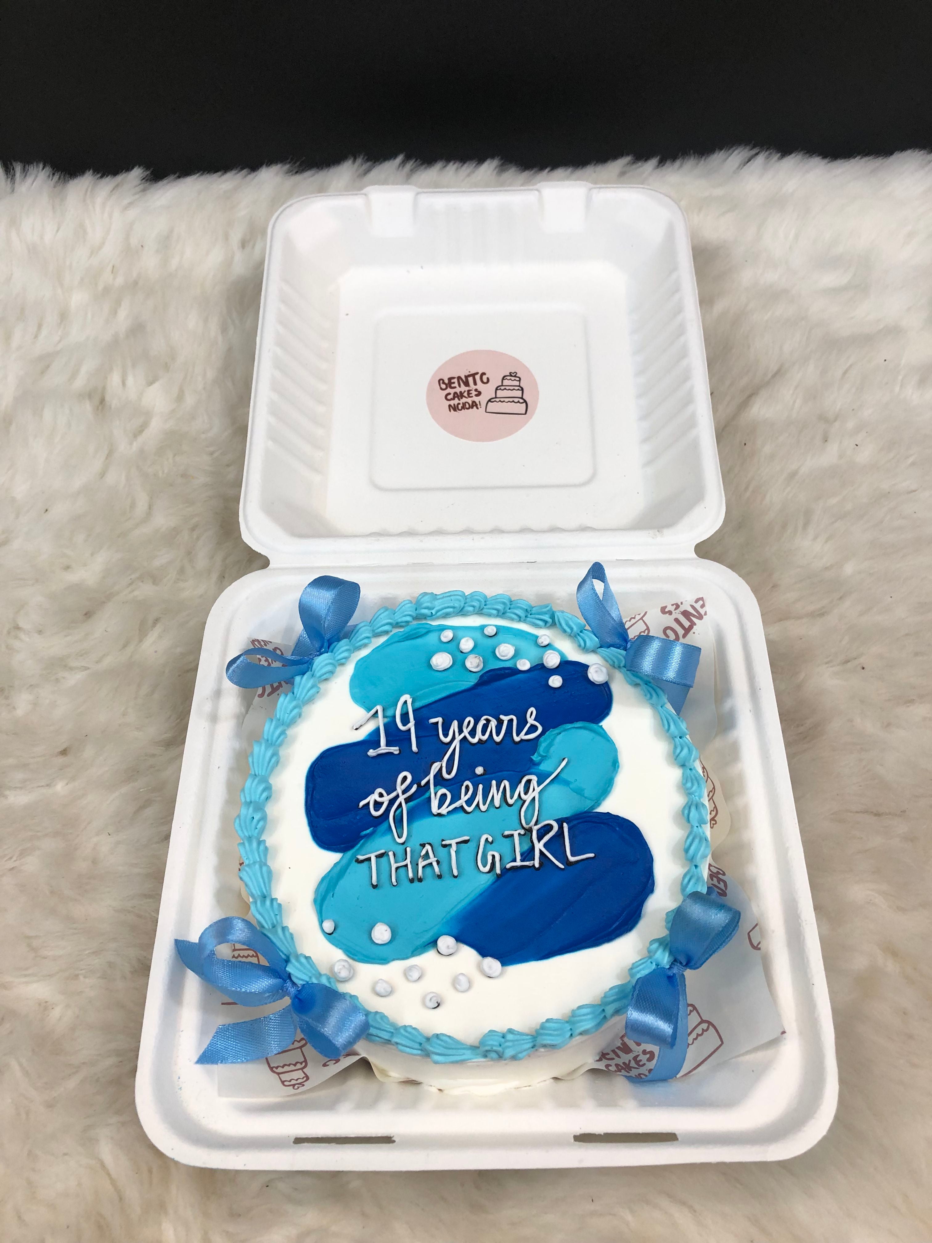 Bento Cake – Teal Ribbon Edition