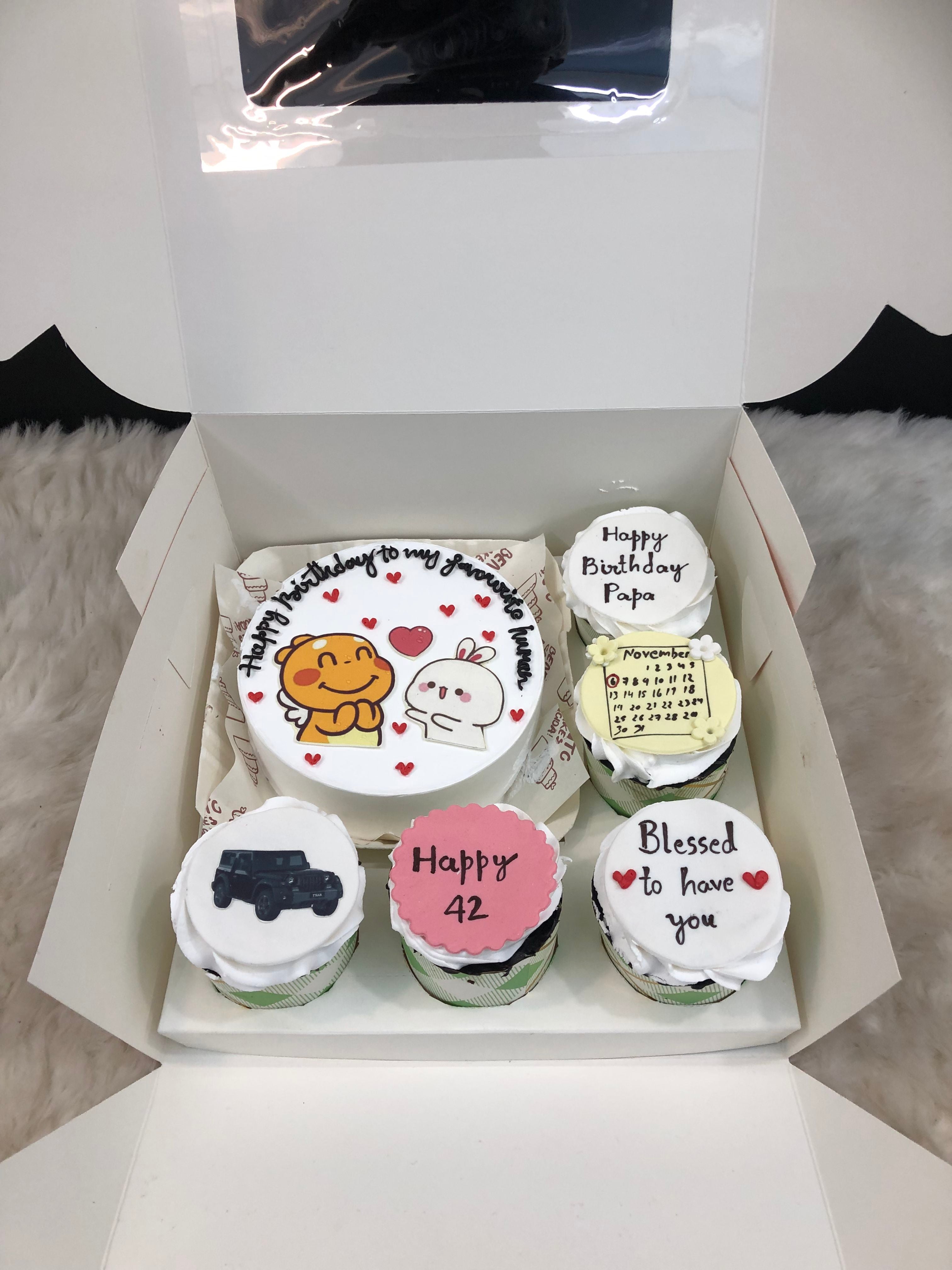 Happy Birthday Papa Cupcake & Cake Combo