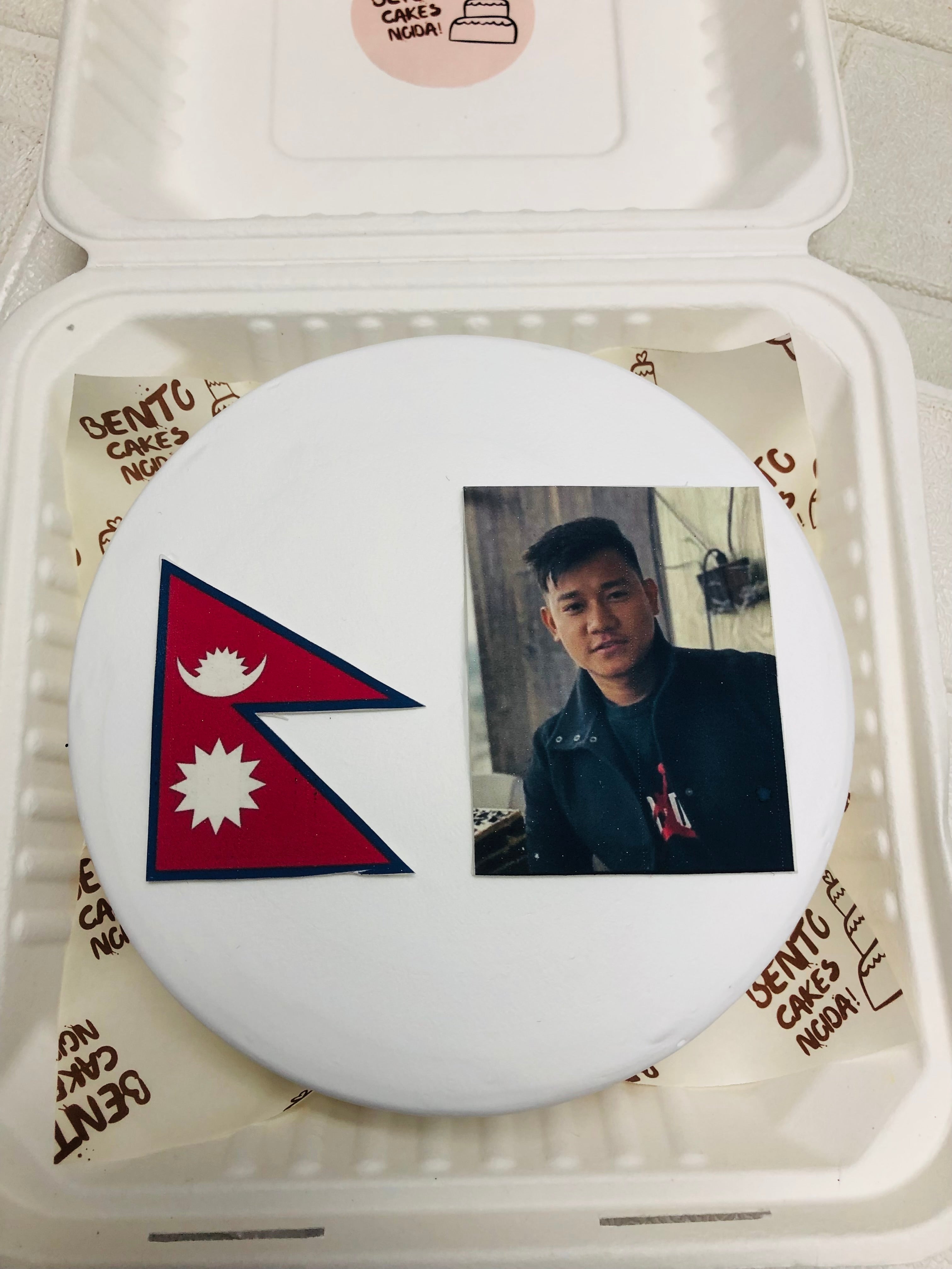 Nepal Flag Bento Cake