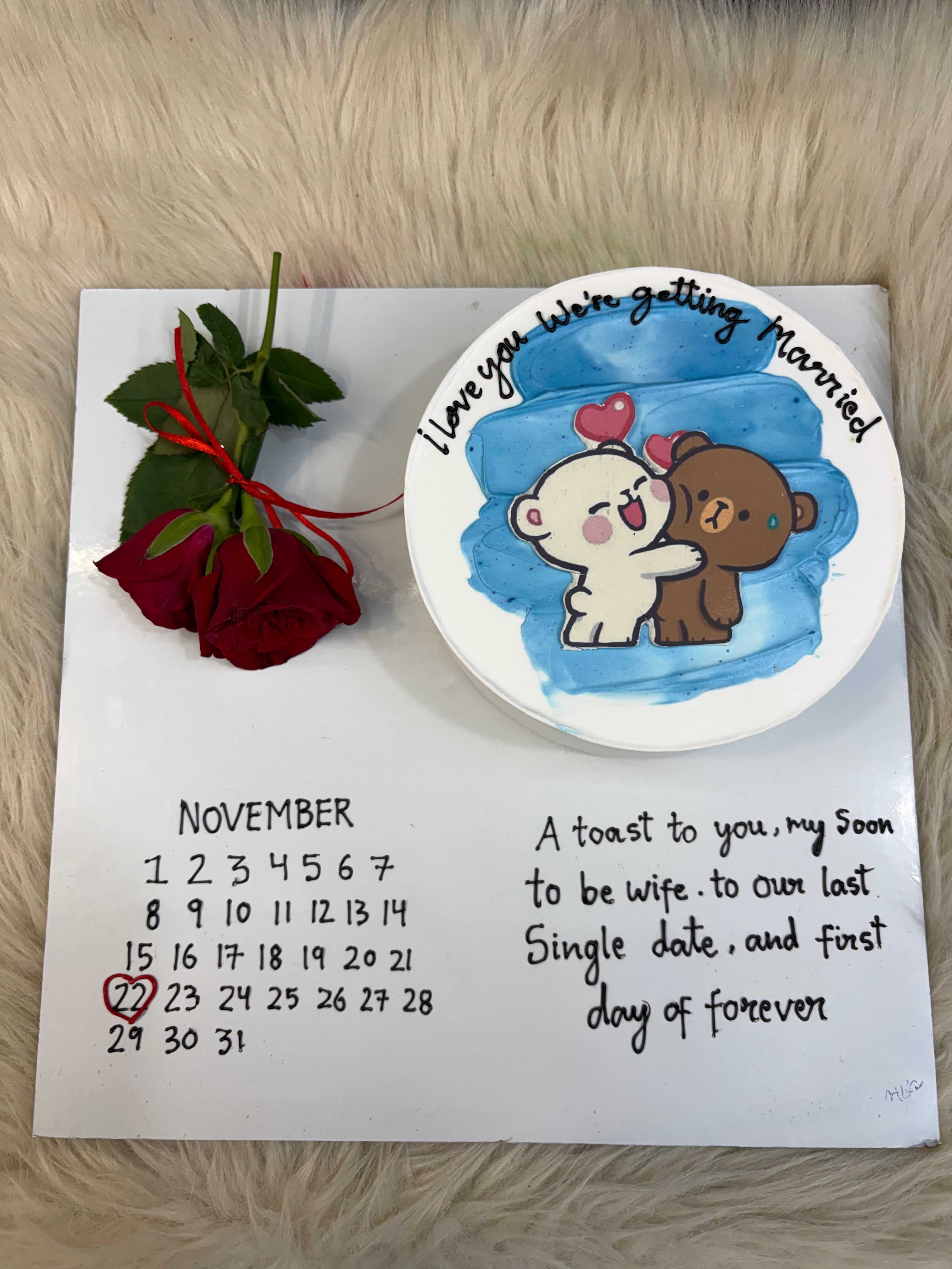 Romantic Wedding Countdown Cake – Engagement & Marriage Theme