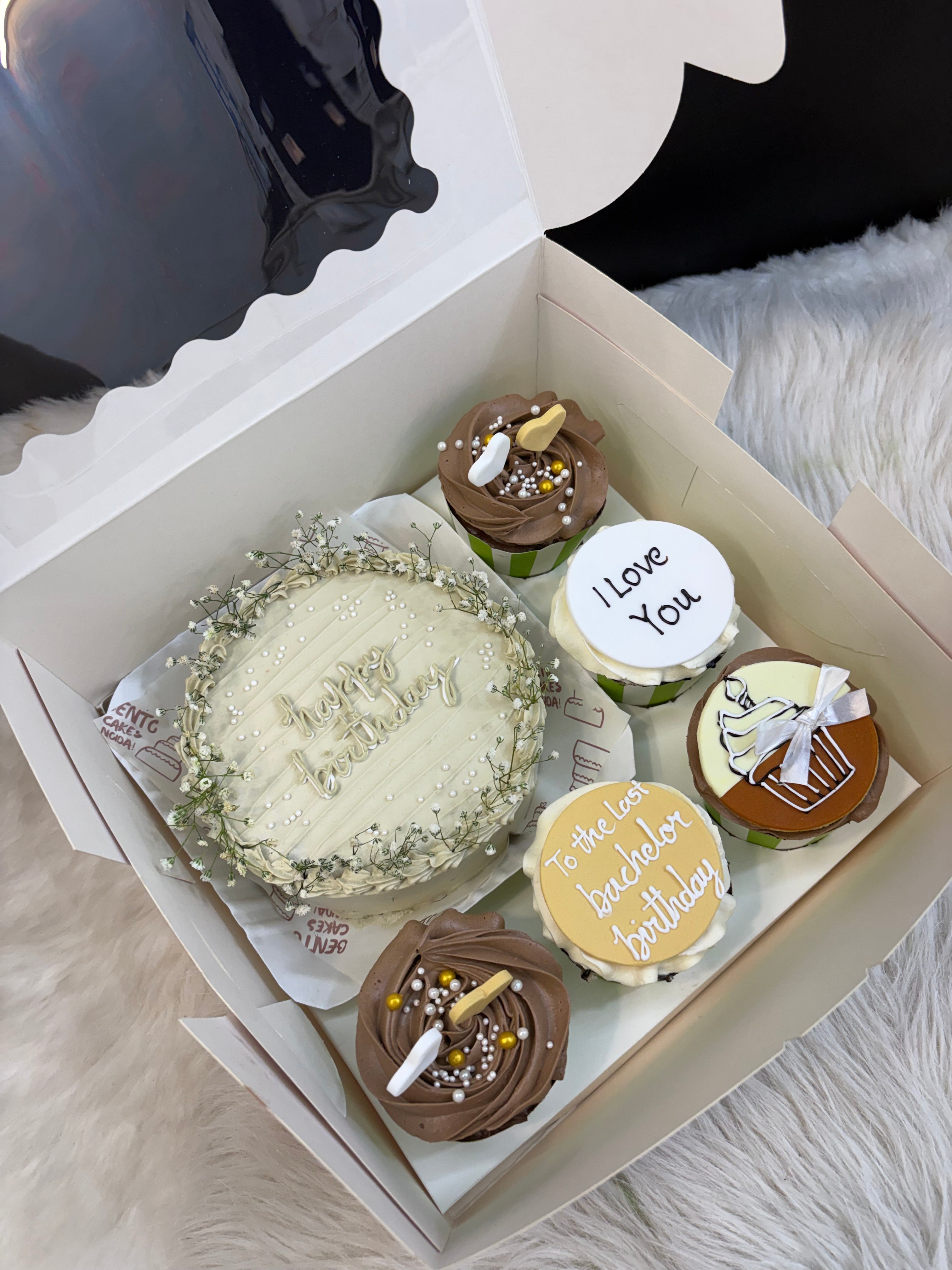 Bachelor Birthday Cake & Cupcake Combo – Elegant Gift Set