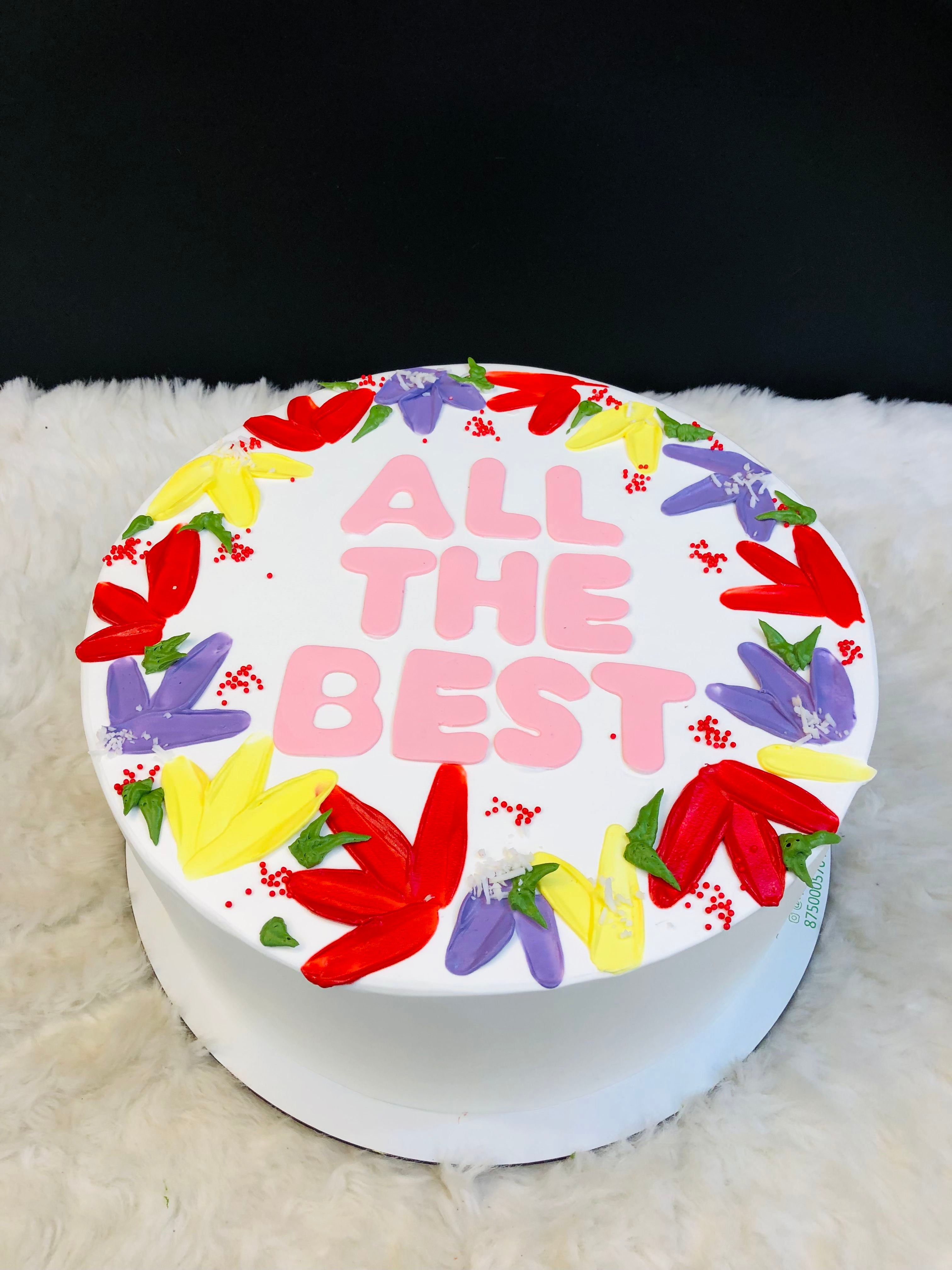 Floral Wishes Good Luck Cake