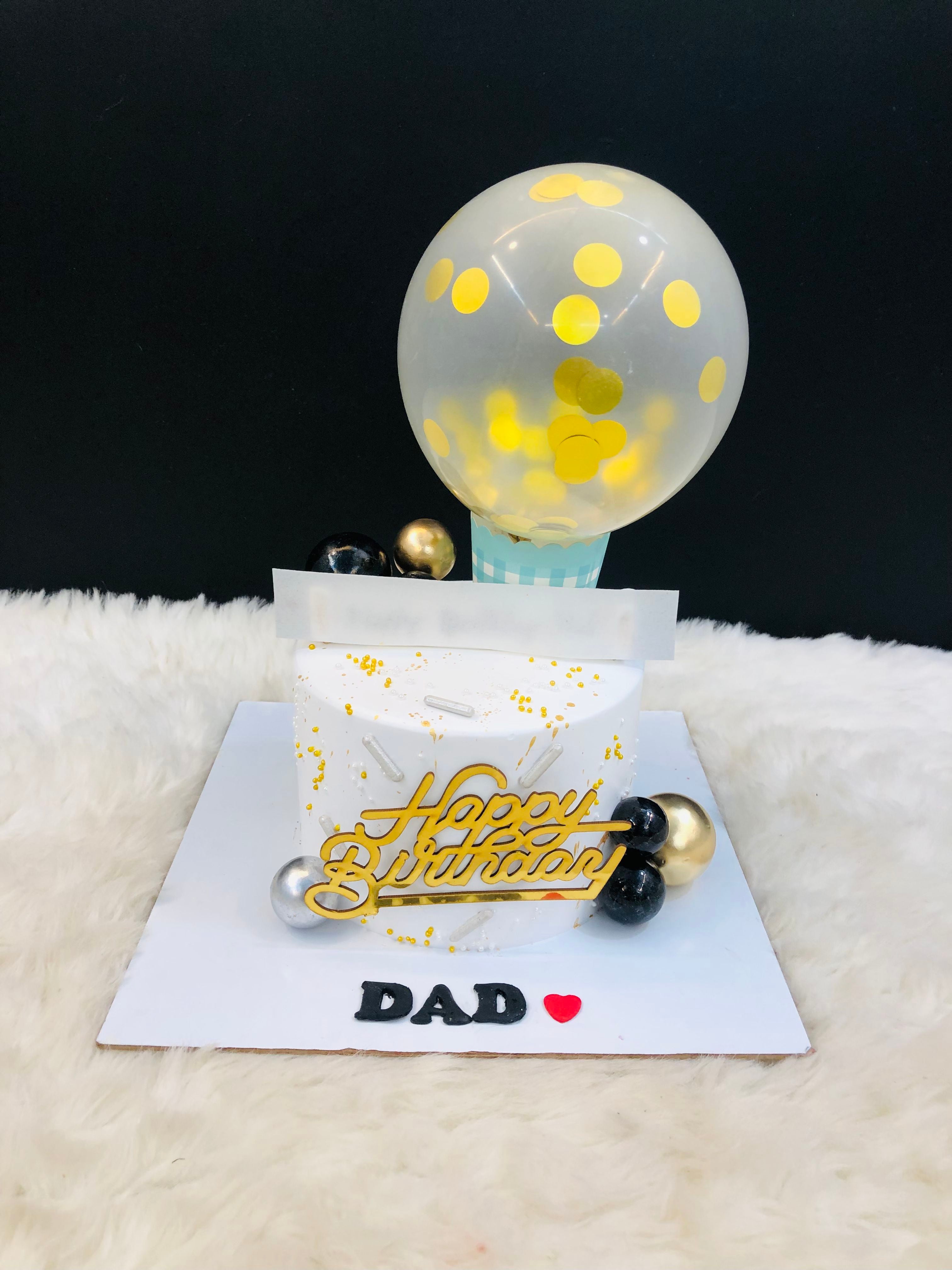 Golden Balloon Dad Birthday Cake